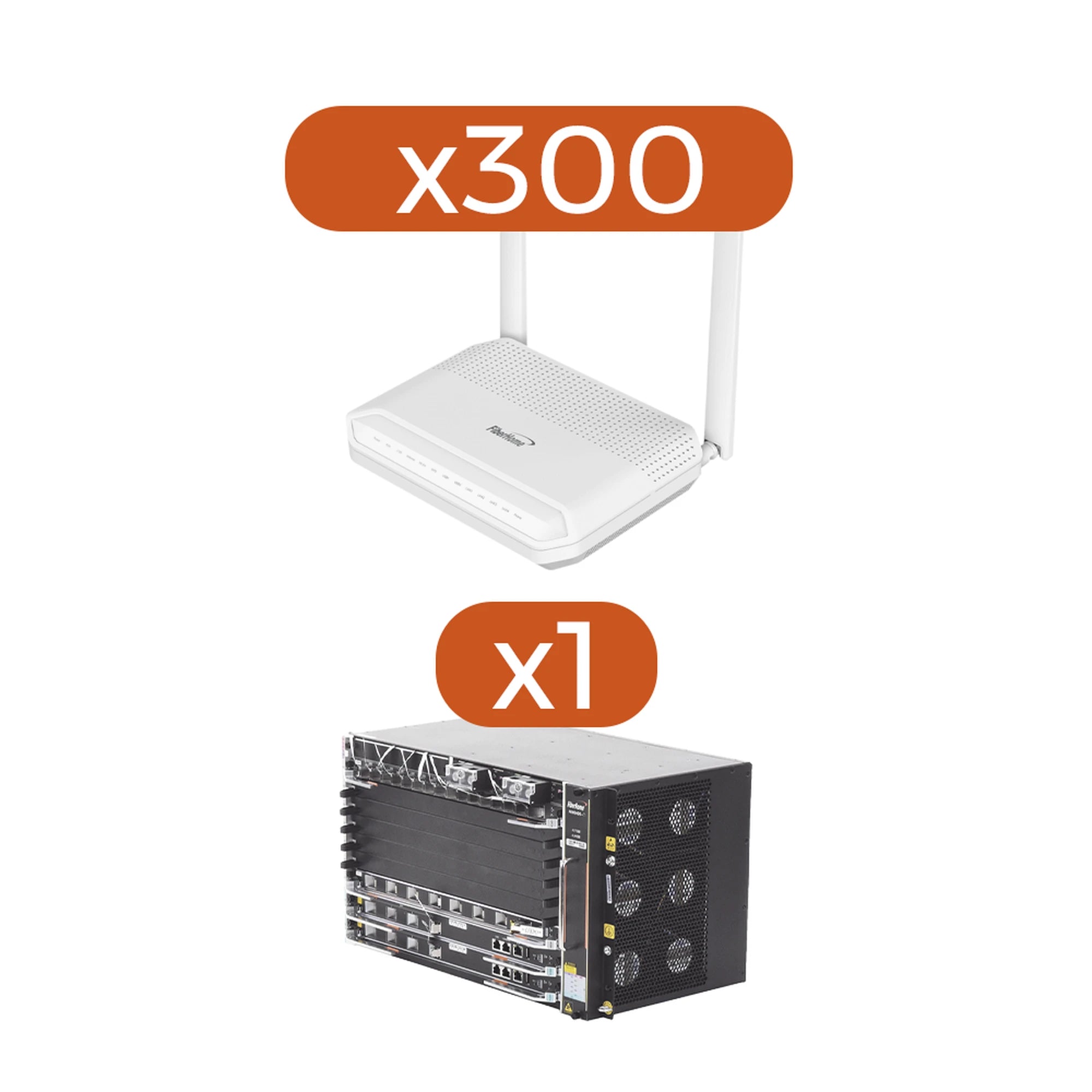 KIT 300 ONU´S HG6145F + 1 OLT AN6000-7-Redes FTTH/PON-FIBERHOME-AN0745F-KIT-Bsai Seguridad & Controles