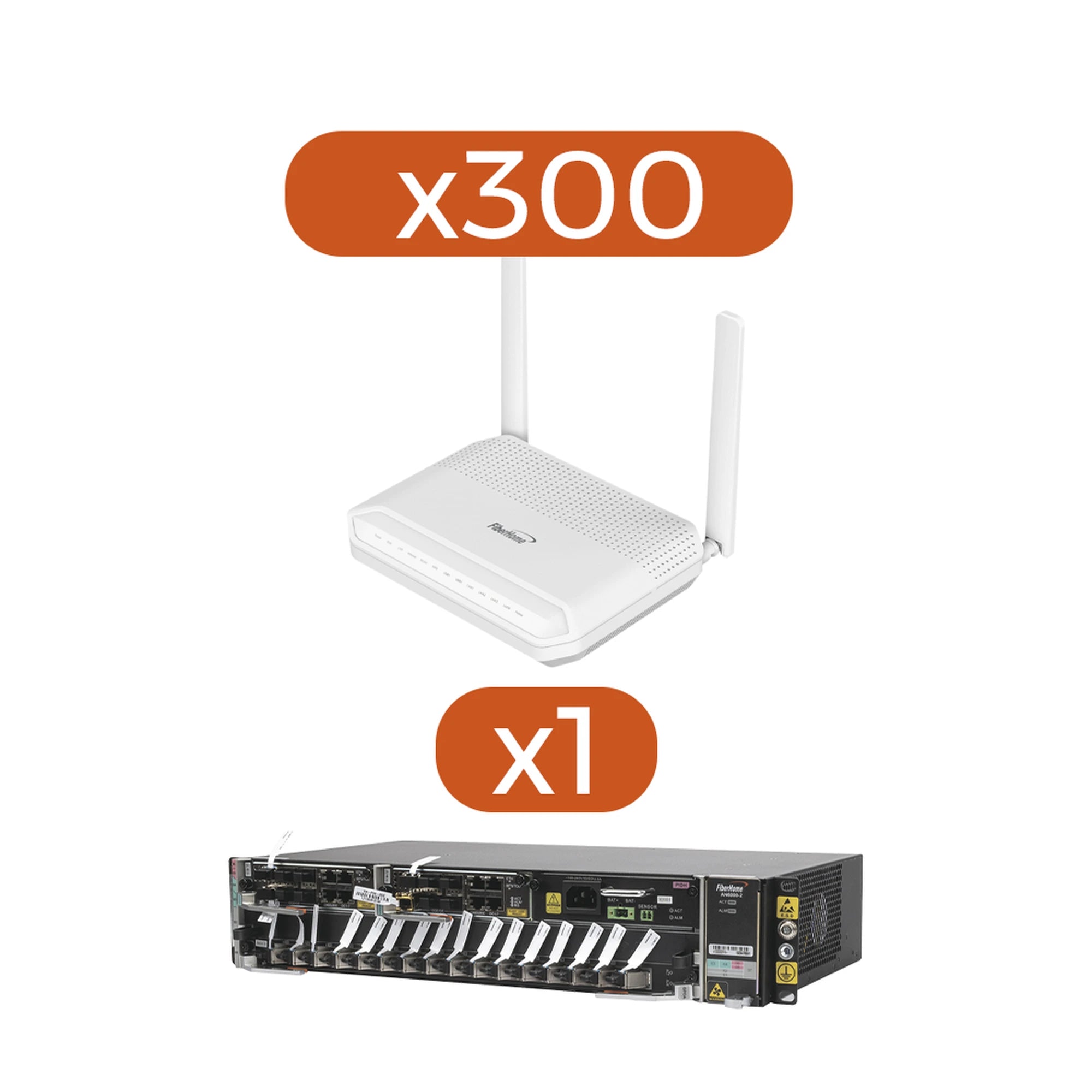 KIT 300 ONU´S HG6145F + 1 OLT AN60002-AC-Redes FTTH/PON-FIBERHOME-AN0245F-KIT-Bsai Seguridad & Controles