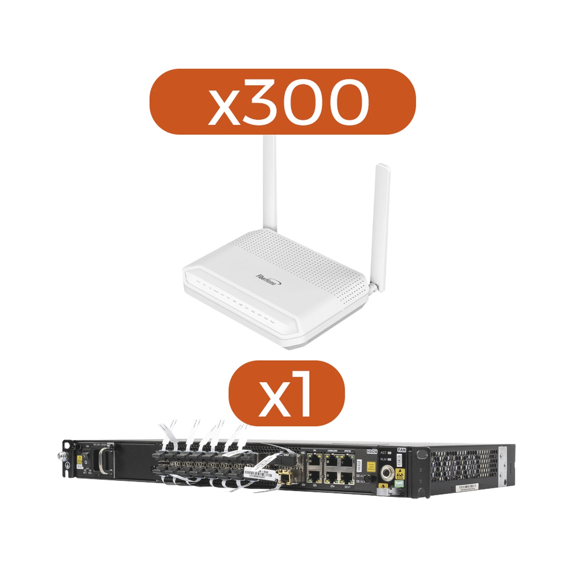 KIT 300 ONU´S HG6145F + 1 OLT AN6001G16-AC-Redes FTTH/PON-FIBERHOME-AN1645F-KIT-Bsai Seguridad & Controles
