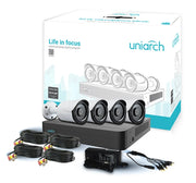 KIT 4X4 1080P 2MP BULLET EXTERIOR UNIARCH UN104G2 INCLUYE 1 XVR DV104UNV03, 4 BULLET 2.8MM C4111UNI05, 4 CABLES CB01AMER06, 1 DISTRIBUIDOR FPA02ENS02 Y FUENTE DE PODER FP121ENS10-Kits de Videovigilancia-UNIARCH BY UNV-Bsai Seguridad & Controles