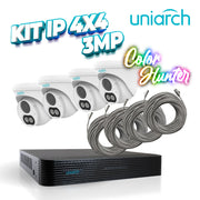 KIT 4X4 UNIARCH IP EXTERIOR TURRET COLOR HUNTER 3MP MIC INCLUIDO IPC67 INCLUYE 1 NVR POE 4PTOS + 4 CAM TURRET IP 3MP 2.8MM + 4 CABLES PREPONCHADOS DE 18MTS-Kits de Video IP-UNIARCH BY UNV-KIT 1x NVR-104E2-P4 + 4x IPC-T213-APF28W + 4x ENS-IP18CAT6-Bsai Seguridad & Controles
