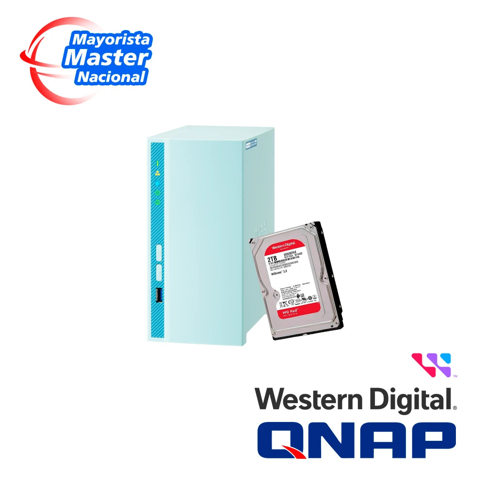 KIT ALMACENAMIENTO DE DATOS 1 NAS QNA TS-230-US + 1X DISCO DURO WD20EFAX-Almacenamiento-QNAP-Bsai Seguridad & Controles