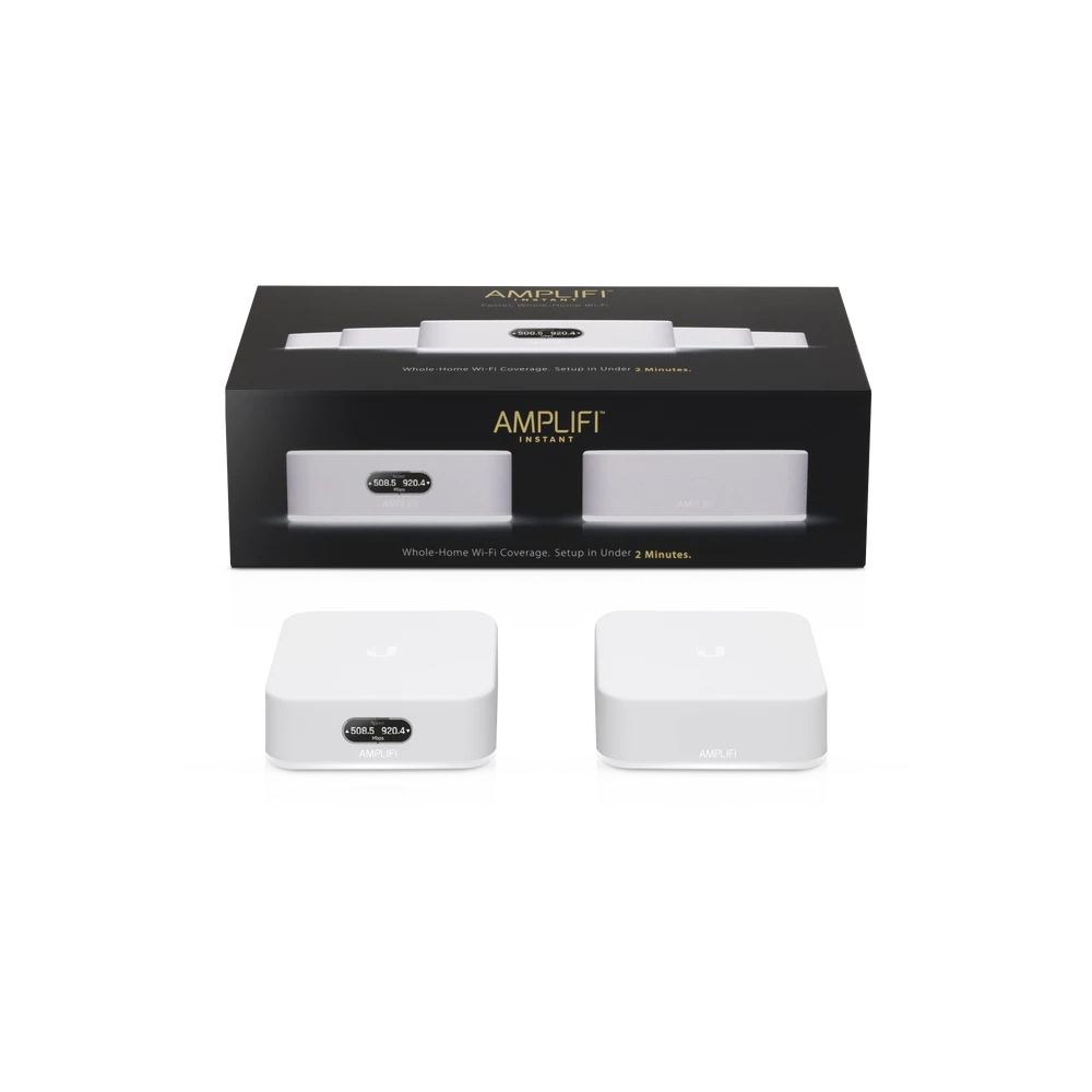 KIT AMPLIFI INSTANT PARA WI-FI EN RESIDENCIAS MEDIANAS, INCLUYE 1 ROUTER Y 1 REPETIDOR PARA WIFI MESH-Redes WiFi-UBIQUITI-Bsai Seguridad & Controles
