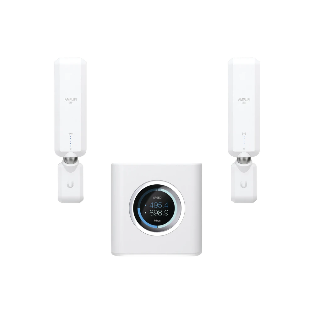 KIT AMPLIFI WIFI RESIDENCIAL PREMIUM PARA ALTA DENSIDAD DE USUARIOS Y COBERTURA, INCLUYE 1 ROUTER (AFIR) + 2 MESHPOINT (AFIPHD)-Redes WiFi-UBIQUITI-Bsai Seguridad & Controles