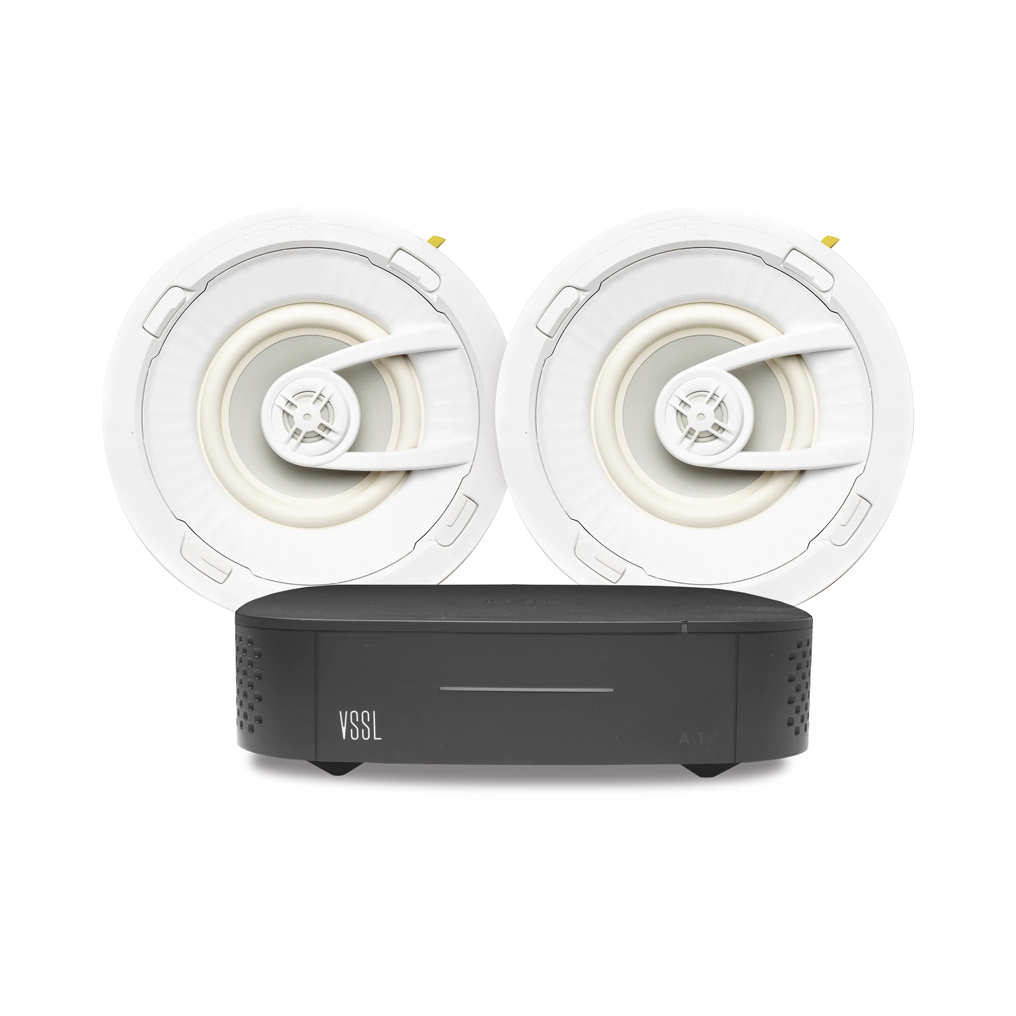 KIT AMPLIFICADOR VSSL A1X | 2 BOCINAS PARA PLAFÓN DE 7IN TRUAUDIO G72-Audio, Video y Voceo-VSSL-Bsai Seguridad & Controles