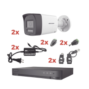 KIT AUDIO BIDIRECCIONAL TURBOHD 1080P / DVR 4 CANALES / 2 CÁMARAS BALA (EXTERIOR) CON BOCINA Y MICROFÓNO INTEGRADO / 2 FUENTES DE PODER / ACCESORIOS-Kits- Sistemas Completos-HIKVISION-KH-1080P-2B-TWA-Bsai Seguridad & Controles
