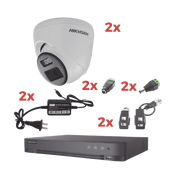 KIT AUDIO BIDIRECCIONAL TURBOHD 1080P / DVR 4 CANALES / 2 CÁMARAS EYEBALL (EXTERIOR) CON BOCINA Y MICROFÓNO INTEGRADO / 2 FUENTES DE PODER / ACCESORIOS-Kits- Sistemas Completos-HIKVISION-KH-1080P-2E-TWA-Bsai Seguridad & Controles