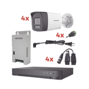 KIT AUDIO BIDIRECCIONAL TURBOHD 1080P / DVR 4 CANALES / 4 CÁMARAS BALA (EXTERIOR) CON BOCINA Y MICROFÓNO INTEGRADO / 1 FUENTE DE PODER / ACCESORIOS-Kits- Sistemas Completos-HIKVISION-KH-1080P-4B-TWA-Bsai Seguridad & Controles