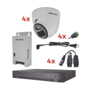 KIT AUDIO BIDIRECCIONAL TURBOHD 1080P / DVR 4 CANALES / 4 CÁMARAS EYEBALL (EXTERIOR) CON BOCINA Y MICROFÓNO INTEGRADO / 1 FUENTE DE PODER / ACCESORIOS-Kits- Sistemas Completos-HIKVISION-KH-1080P-4E-TWA-Bsai Seguridad & Controles