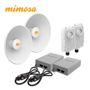 KIT B5XN5X20KIT-SM MIMOSA 2 RADIOS B5X / 2 ANTENAS DE DISCO N5-X20 20 DBI / INYECTOR POE MIMOSA 50V 60W / 2 CABLES DE CORRIENTE-Enlaces-MIMOSA-Bsai Seguridad & Controles