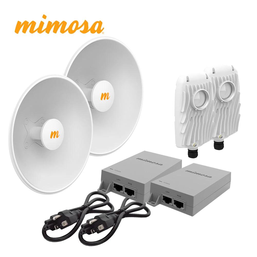 KIT B5XN5X25KIT-SM MIMOSA 2 RADIOS B5X / 2 ANTENAS DE DISCO N5-X25 25 DBI / INYECTOR POE MIMOSA 50V 60W / 2 CABLES DE CORRIENTE-Enlaces-MIMOSA-Bsai Seguridad & Controles