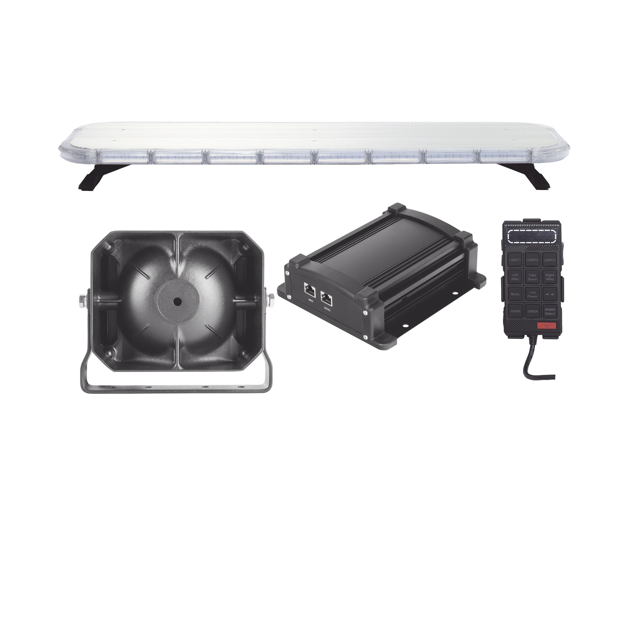 KIT BÁSICO PARA EQUIPAMIENTO DE UNIDADES DE SEGURIDAD PÚBLICA CON SIRENA MONO-MANDO-Torretas-EPCOM INDUSTRIAL SIGNALING-Bsai Seguridad & Controles