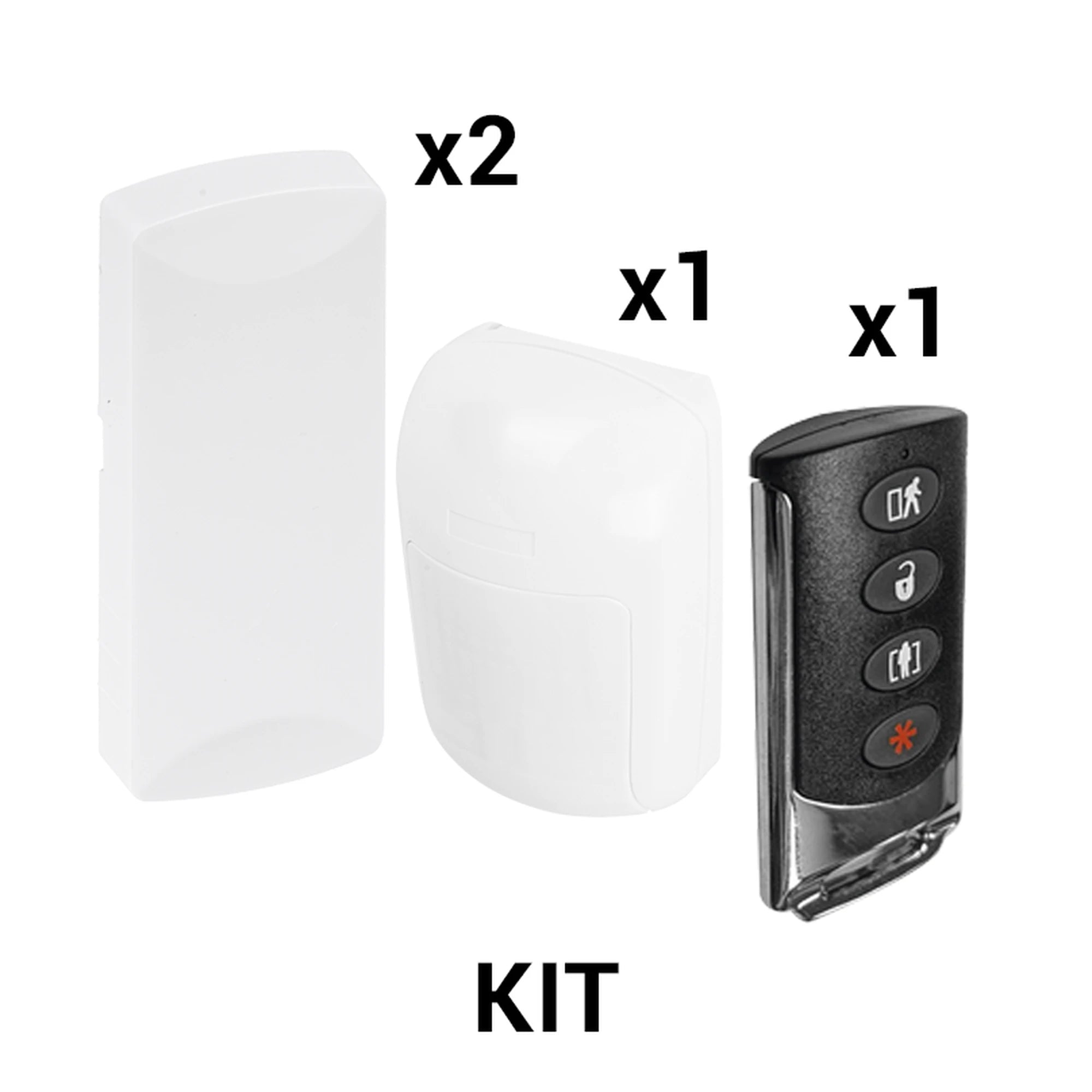KIT BÁSICO SENSORES INALÁMBRICOS - INCLUYE 2 CONTACTOS MAGNÉTICOS, 1 PIR Y 1 LLAVERO - COMPATIBLES CON HONEYWELL Y PRO4GLTEM-Accesorios Automatizacion e Intrusion-SFIRE-Bsai Seguridad & Controles