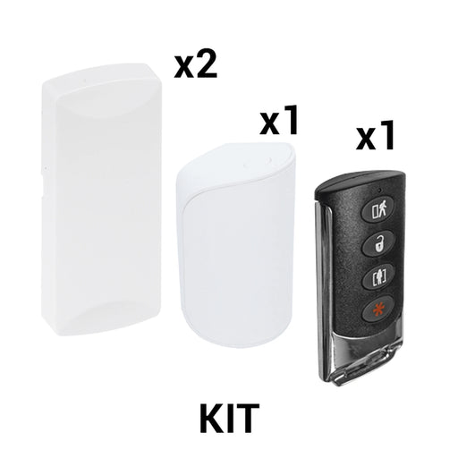 KIT BÁSICO SENSORES INALÁMBRICOS - INCLUYE 2 CONTACTOS MAGNÉTICOS, 1 PIR Y 1 LLAVERO - COMPATIBLES CON PANELES DSC 433 MHZ-Contactos Magnéticos-SFIRE-KIT-RF-SFIRE-DSC-2-Bsai Seguridad & Controles