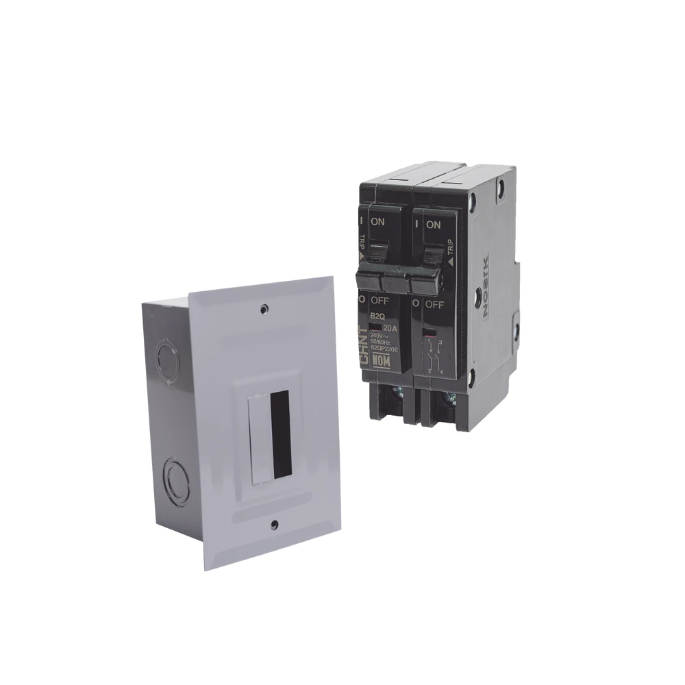 KIT CENTRO DE CARGA PARA EMPOTRAR CON 1 INTERRUPTOR TÉRMICO DE 2 POLOS, 15AMP 120/240VCA 10KA.-CHINT-Bsai Seguridad & Controles