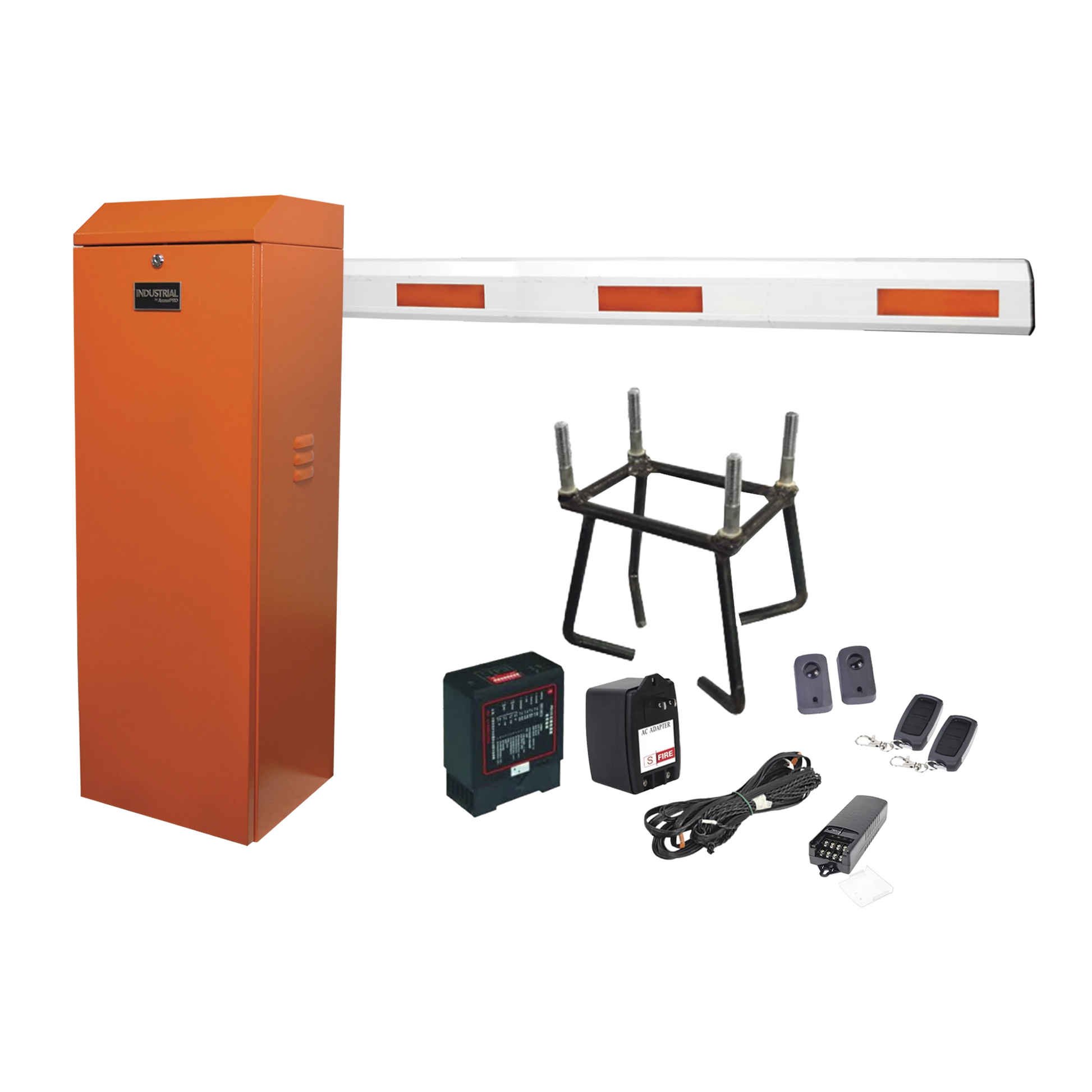 KIT COMPLETO BARRERA DERECHA XBF NARANJA / 3M / INCLUYE SENSOR DE MASA, TRANSFORMADOR, LAZO, ANCLA, FOTOCELDAS Y 2 CONTROLES INALÁMBRICOS-Acceso Vehicular-ACCESSPRO-Bsai Seguridad & Controles