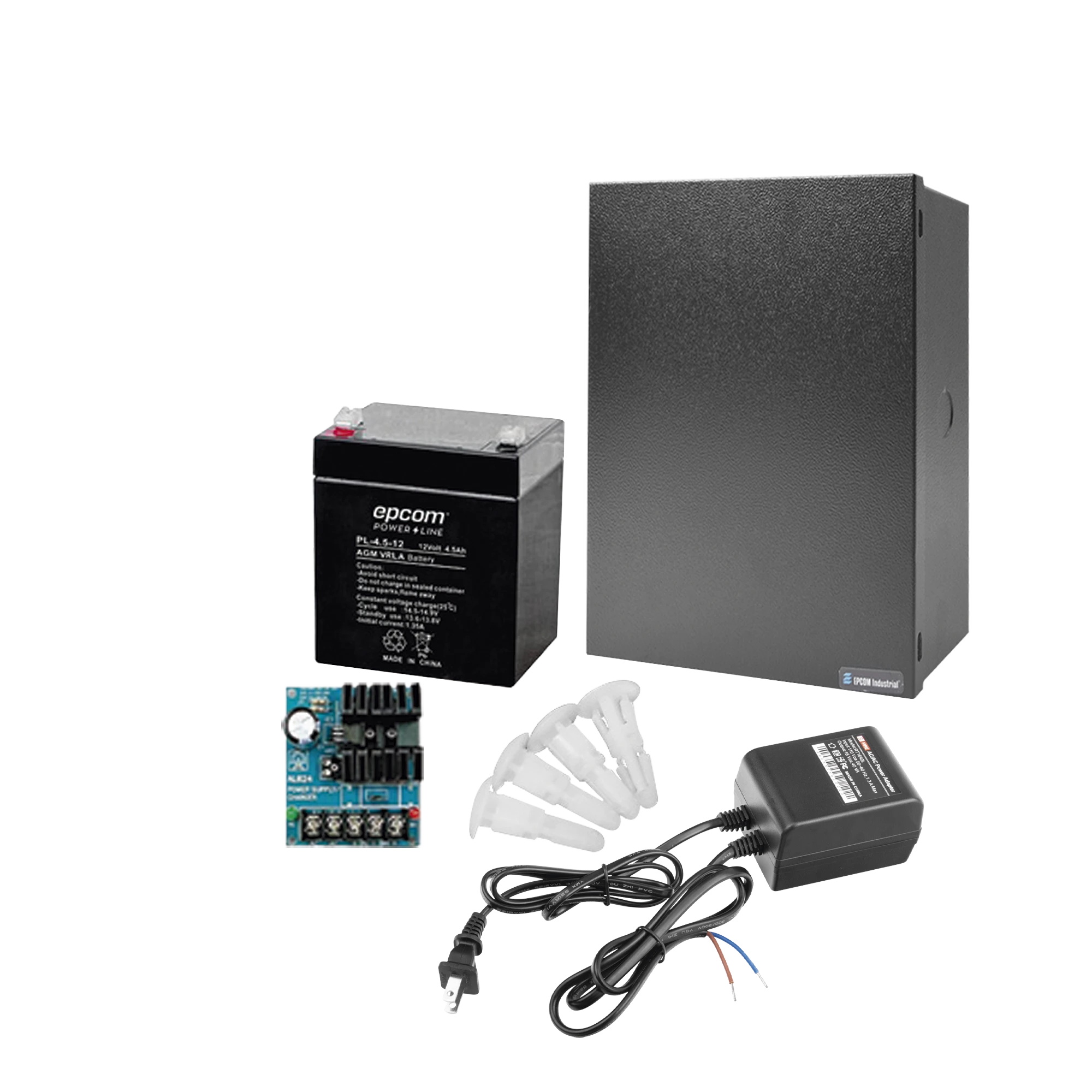 KIT CON FUENTE ALTRONIX ( AL624 ) CON SALIDA DE 12 VCD A 0.75 AMPER, INCLUYE TRANSFORMADOR Y BATERÍA DE 4.5 AMPER-Fuentes de Alimentación-EPCOM POWERLINE-Bsai Seguridad & Controles