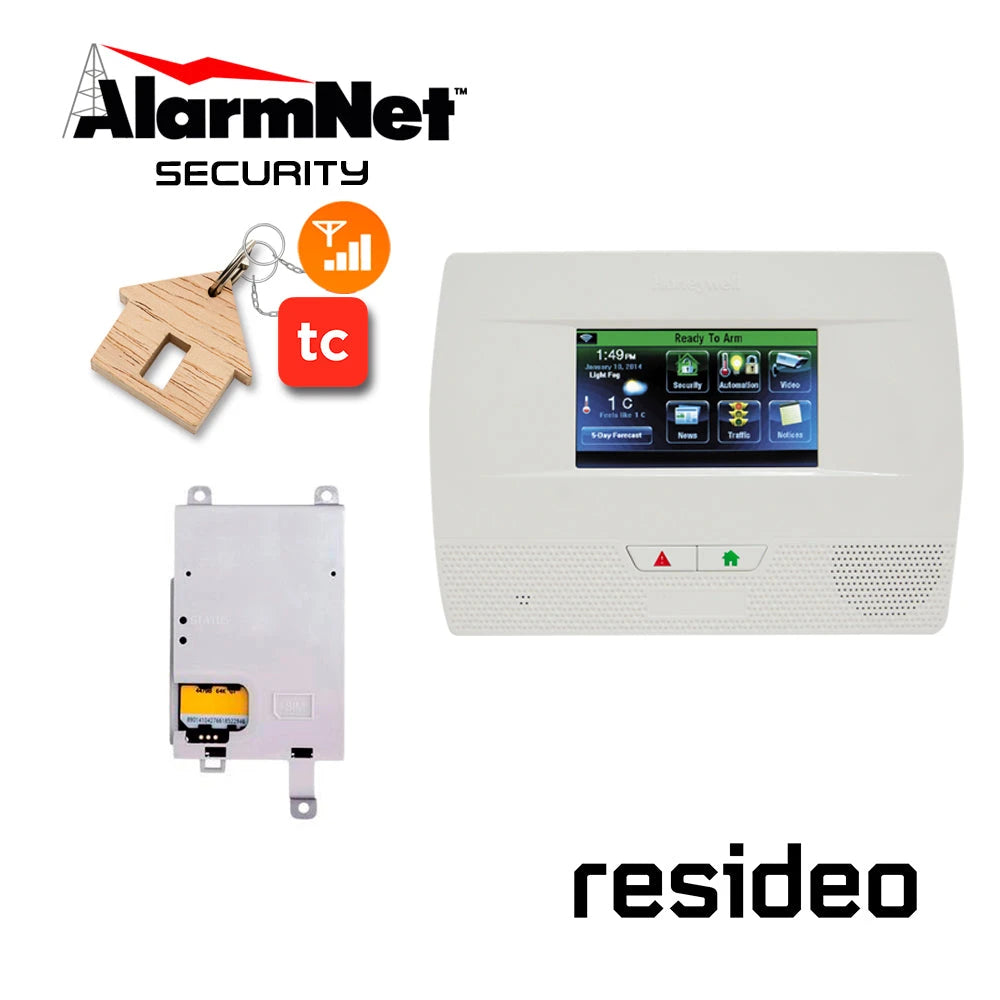 KIT CON PANEL AUTOCONTENIDO INALAMBRICO DE PANTALLA TACTIL 4.3” SOPORTA 64 ZONAS INALAMBRICAS PROGRAMABLES, ADMITE 16 LLAVEROS, EL PANEL ES COMPATIBLE CON MODULOS WIFI, GSM, ETHERNET, INCLUYE UN AÑO DE SERVICIO DE APLICACION TOTALCONNECT2.0 COMUNICACIO...-Alarmas-RESIDEO-Bsai Seguridad & Controles