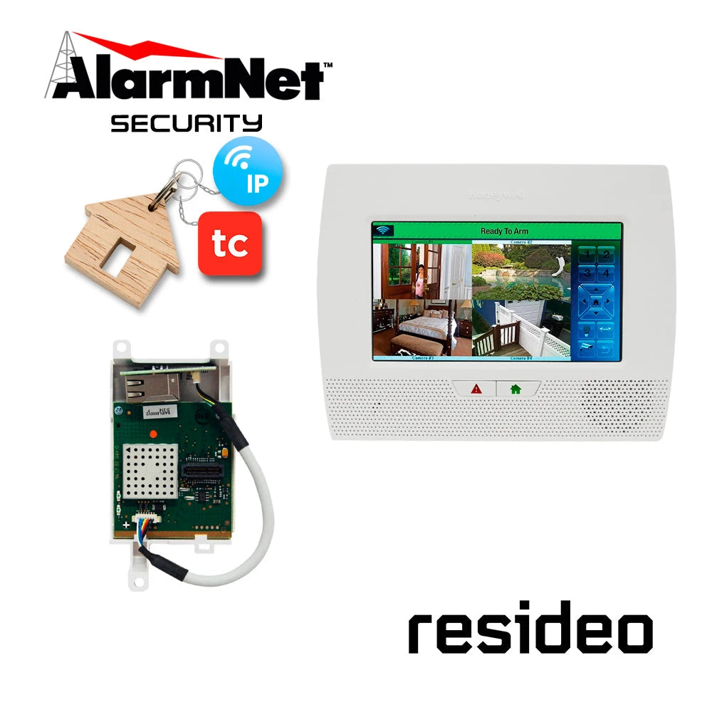 KIT CON PANEL AUTOCONTENIDO INALAMBRICO DE PANTALLA TACTIL 7” SOPORTA 80 ZONAS INALAMBRICAS PROGRAMABLES, ADMITE 24 LLAVEROS, EL PANEL ES COMPATIBLE CON MODULOS WIFI, GSM, ETHERNET, INCLUYE UN AÑO DE SERVICIO DE APLICACION TOTALCONNECT2.0, COMUNICACIO...-Resideo-RESIDEO-Bsai Seguridad & Controles