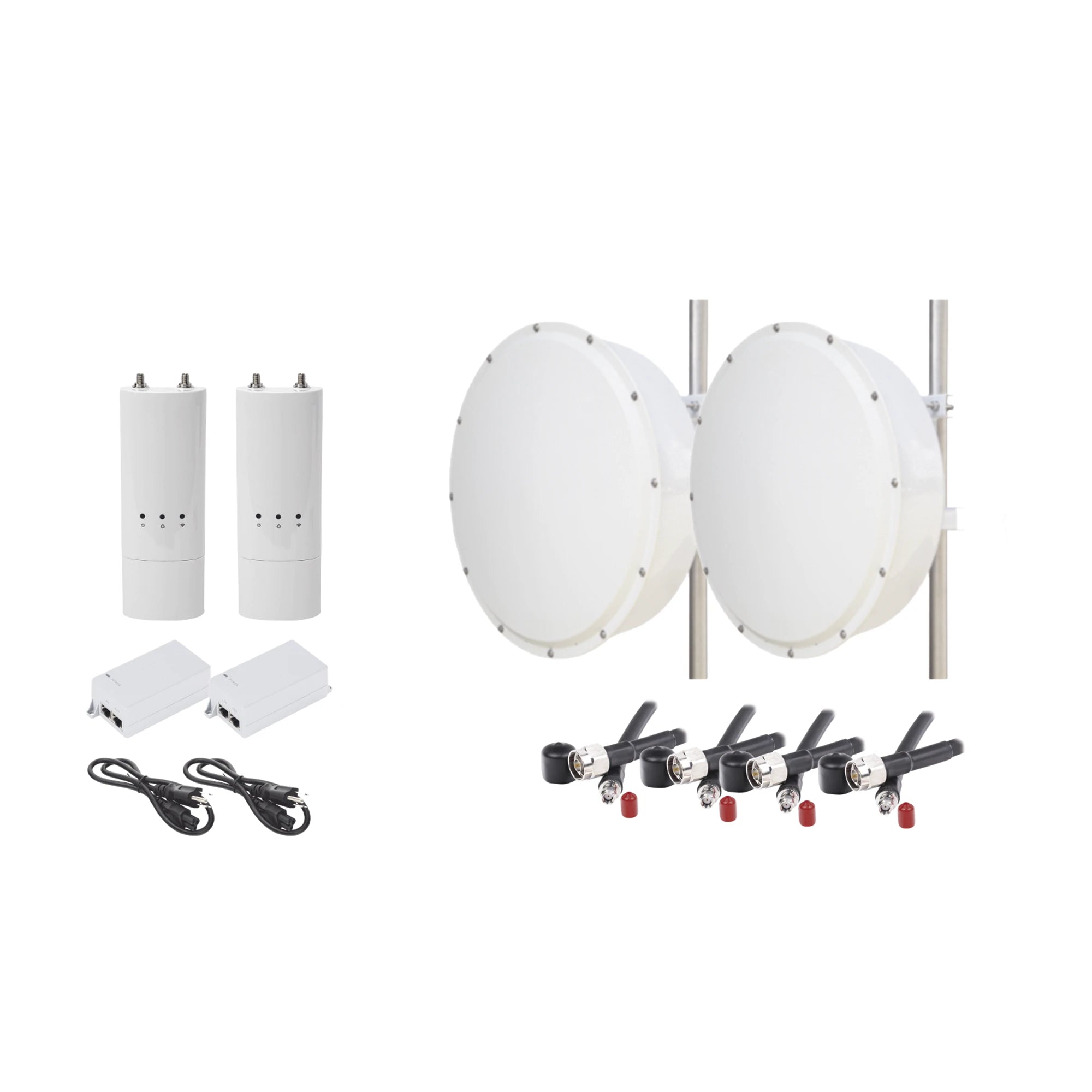 KIT DE 2 RADIOS C5C, 2 ANTENAS DE 30 DBI CON RANGO DE FRECUENCIAS (4.9-6.5 GHZ), INCLUYE JUMPERS Y RADOMO, IDEAL PARA DISTANCIAS DE HASTA 30KM-Enlaces PtP y PtMP-MIMOSA NETWORKS-Bsai Seguridad & Controles