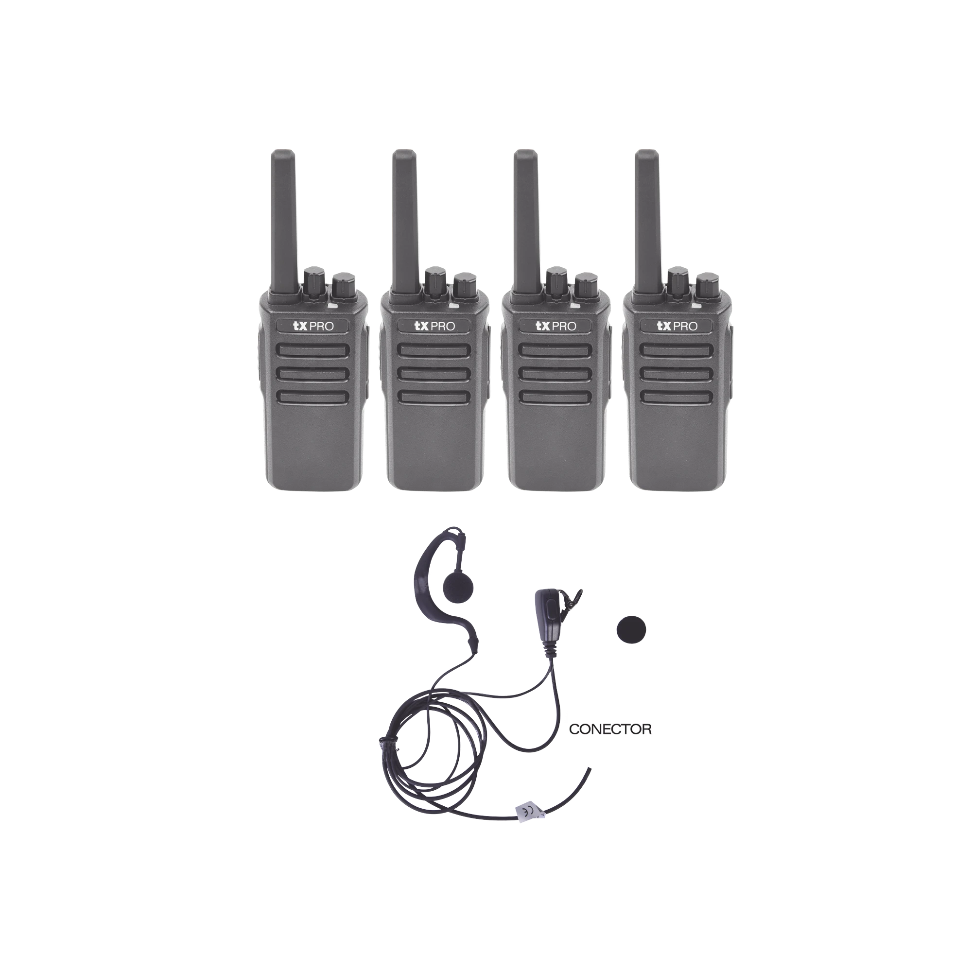 KIT DE 2 TX500DUO CON 4 ACCESORIOS DE AUDIO TXEHK-Radios Amateur-TXPRO-Bsai Seguridad & Controles