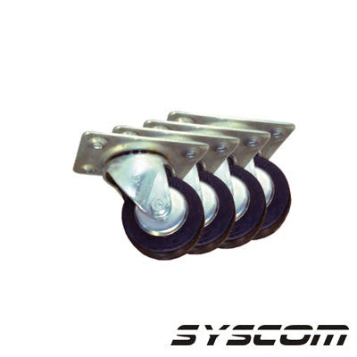 KIT DE 4 RUEDAS LOCAS PARA RACKS Y GABINETES (VER COMPATIBILIDAD).-Racks y Gabinetes-SYSCOM-Bsai Seguridad & Controles