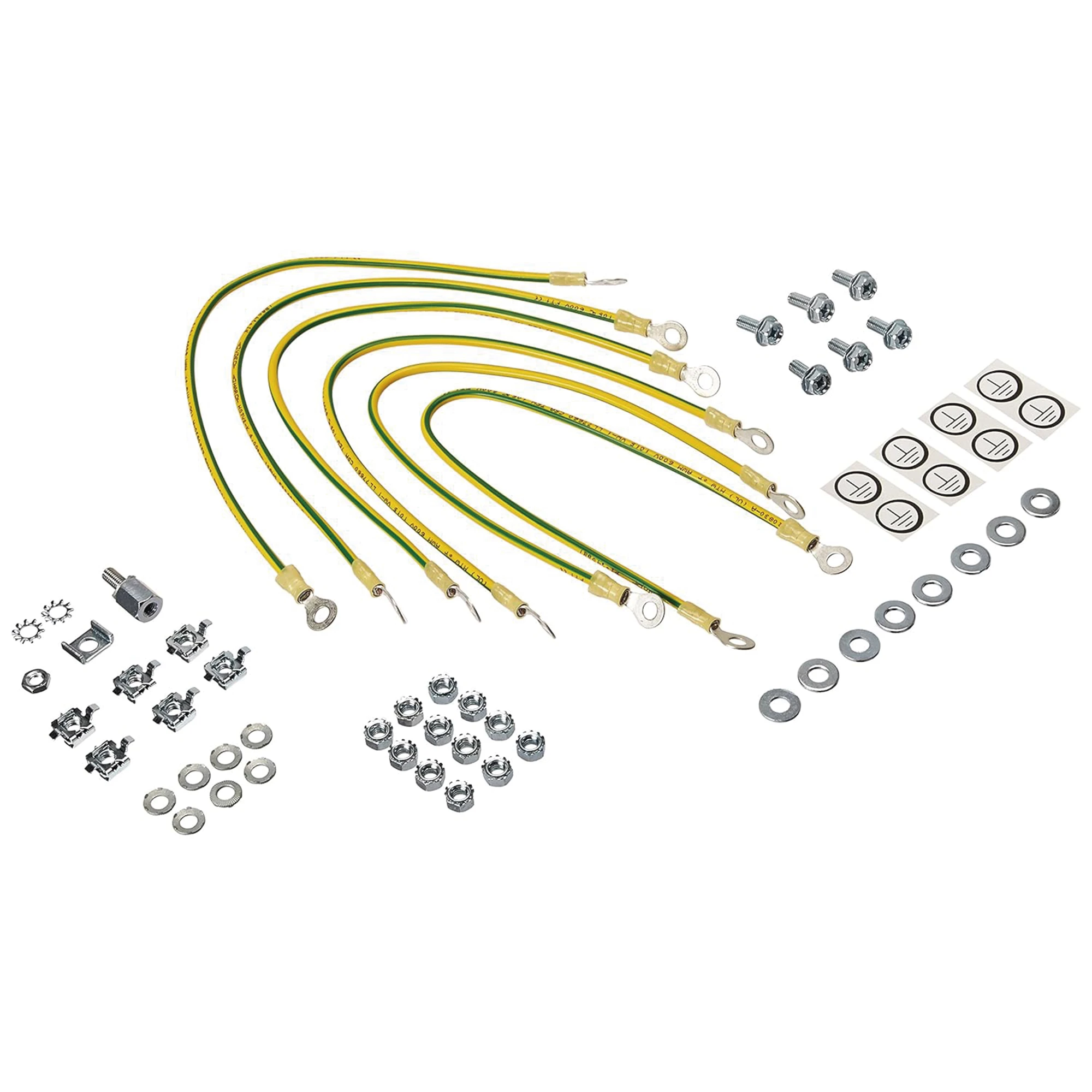 KIT DE ACCESORIOS DE TIERRA FÍSICA, PARA GABINETES PROLINE, INCLUYE 6 CABLES 12 AWG DE 411 MM DE LARGO CON TERMINACIONES DE ANILLO Y ACCESORIOS DE MONTAJE M6-Racks y Gabinetes-HOFFMAN-PGK-Bsai Seguridad & Controles