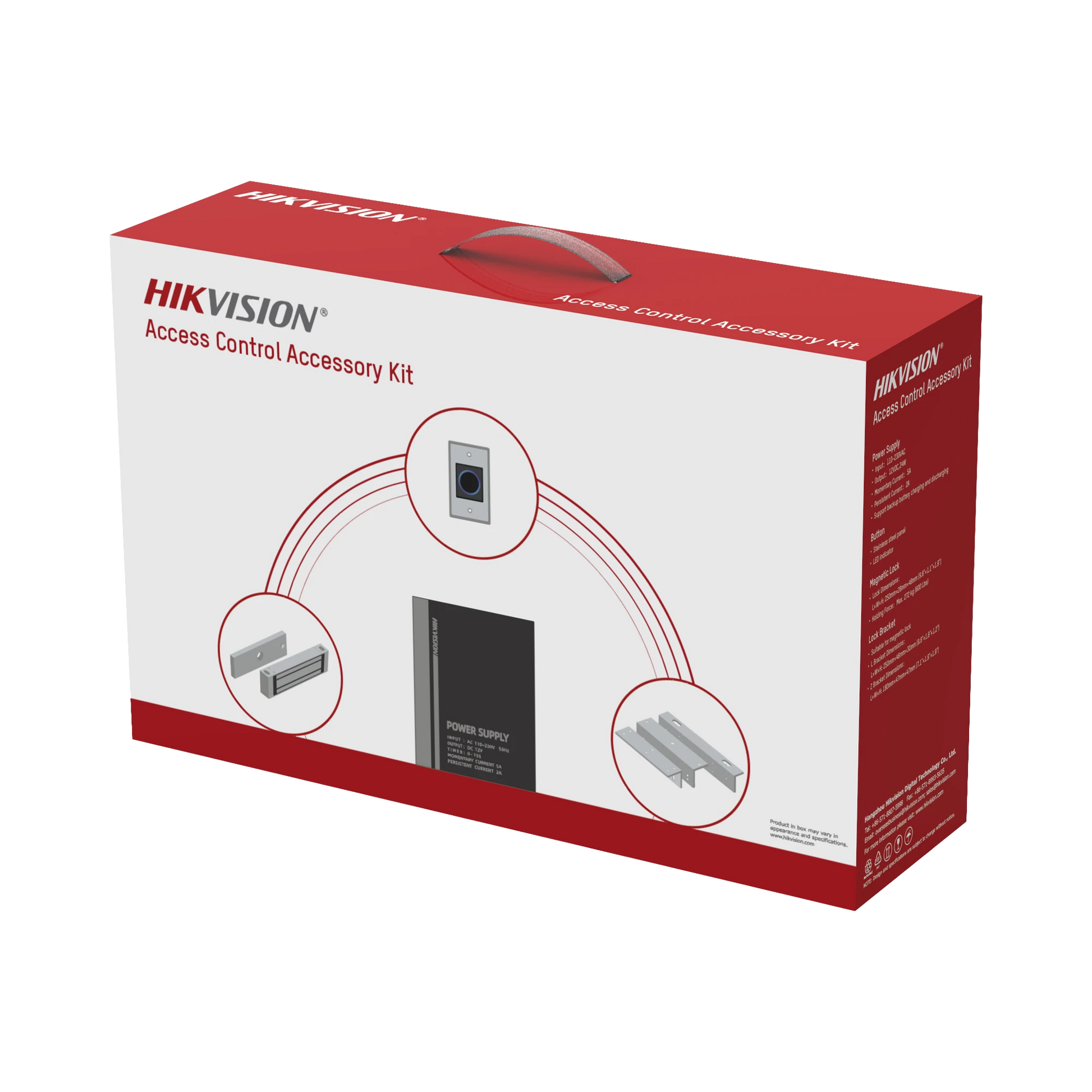 KIT DE ACCESORIOS PARA CTRL DE ACCESO / FUENTE 12 VCD 2 A, BOTÓN DE SALIDA Y CHAPA MAGNÉTICA 600 LBS / PARA INSTALACIÓN DE CONTROL DE ACCESO AUTÓNOMO (FACIAL MIN MOE, TECLADOS, LECTORES DE HUELLA ETC)-Fuentes de Alimentación-HIKVISION-DS-KAS-7M01-Bsai Seguridad & Controles