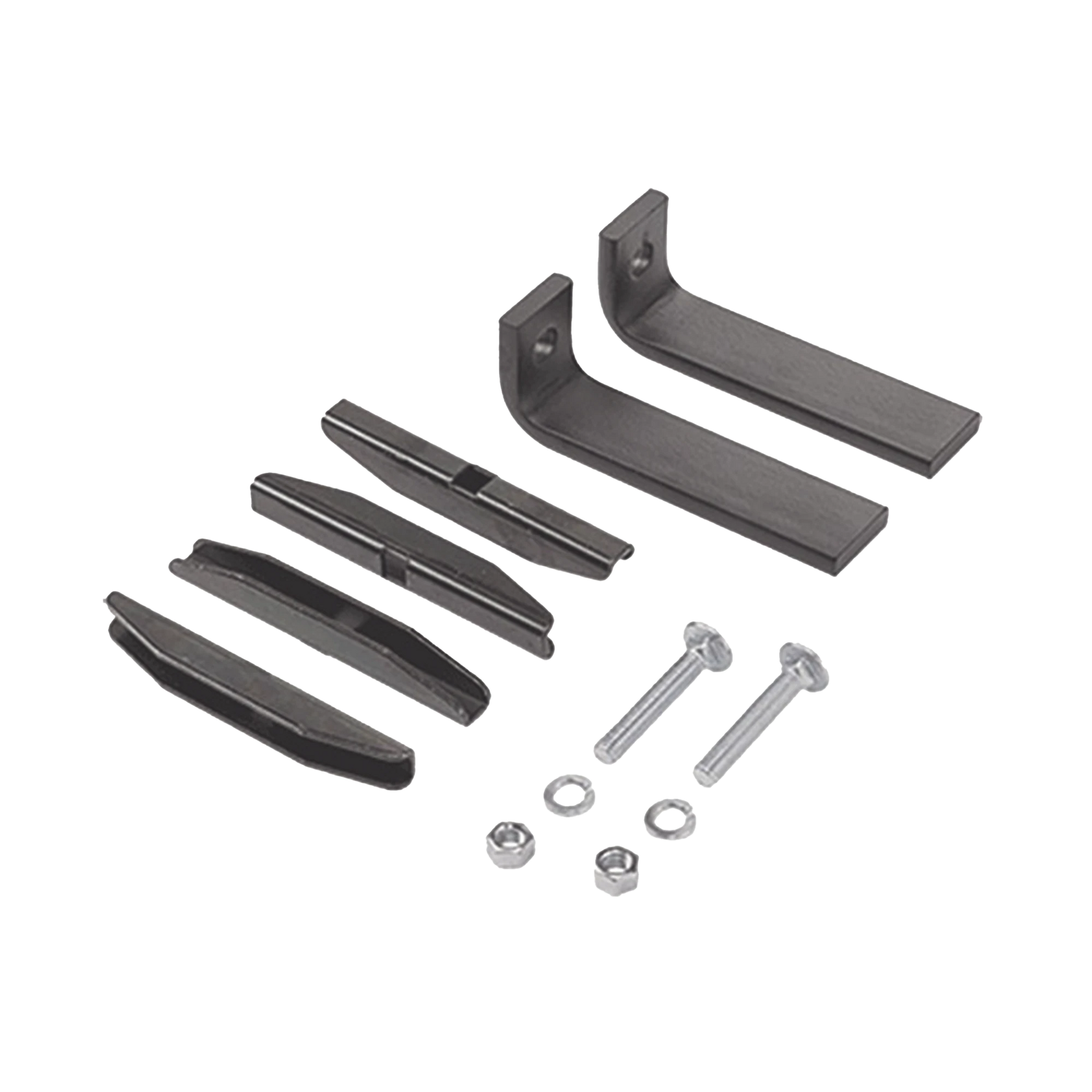 KIT DE ACCESORIOS PARA FIJAR A PISO EN VERTICAL A ESCALERILLA RECTA, DE ACERO, COLOR NEGRO-Charola-HOFFMAN-Bsai Seguridad & Controles