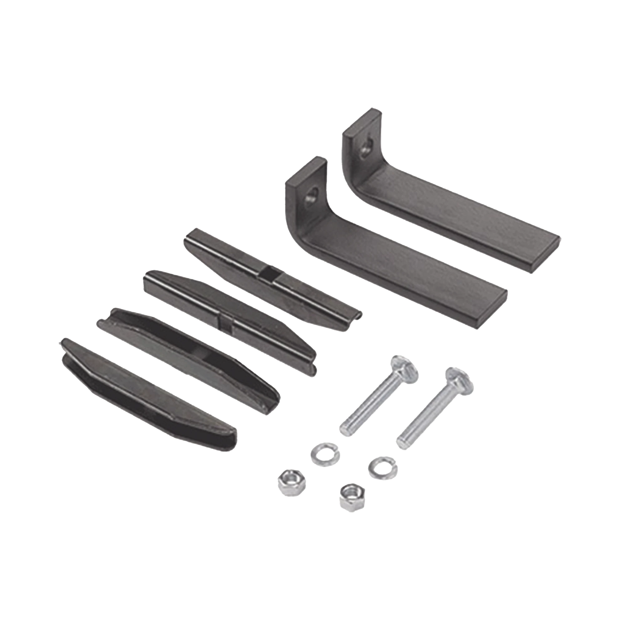 KIT DE ACCESORIOS PARA FIJAR A PISO EN VERTICAL A ESCALERILLA RECTA, DE ACERO, COLOR NEGRO-Charola-HOFFMAN-Bsai Seguridad & Controles