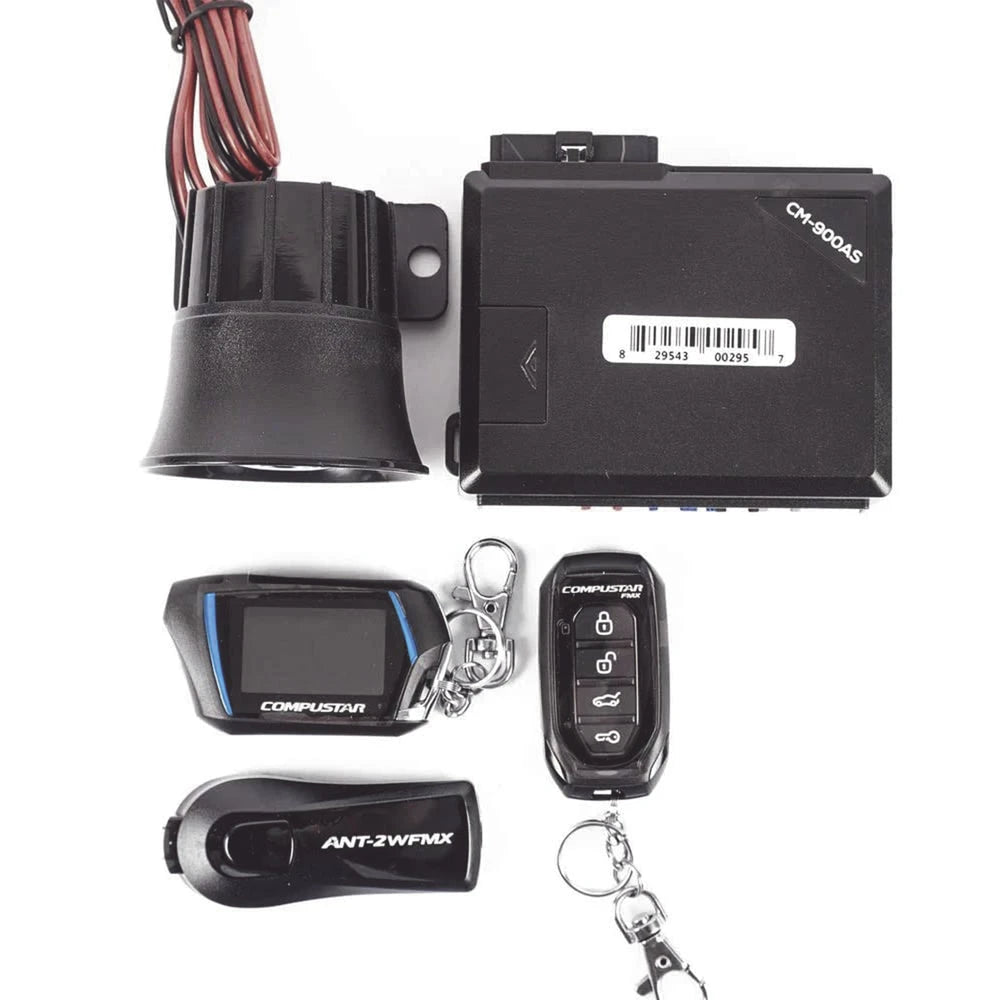 KIT DE ALARMA VEHICULAR PROFESIONAL Y ARRANQUE REMOTO TODO EN UNO DE DOS VÍAS CON RANGO DE 1KM COMPATIBLE CON GPS X1-MAX LTE-IoT, GPS y Telemática-COMPUSTAR-Bsai Seguridad & Controles