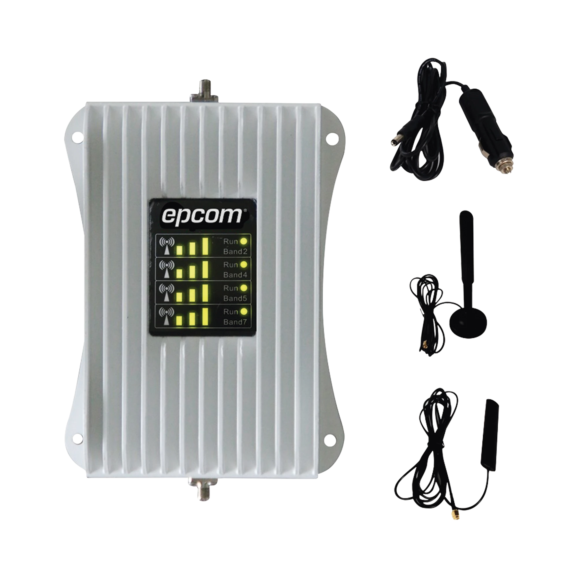 KIT DE AMPLIFICADOR DE SEÑAL CELULAR PARA VEHÍCULO | SOPORTA Y MEJORA LA SEÑAL CELULAR 4.5G, 4G LTE Y 3G DE CUALQUIER OPERADOR | MULTIUSUARIOS, IDEAL PARA CUALQUIER TIPO DE VEHÍCULO DE PASAJEROS, CAMIONETA, PICK UP O SED&A-Cobertura para Celular-EPCOM-Bsai Seguridad & Controles