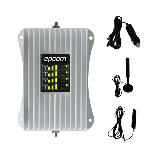KIT DE AMPLIFICADOR DE SEÑAL CELULAR PARA VEHÍCULO | SOPORTA Y MEJORA LA SEÑAL CELULAR 4.5G, 4G LTE Y 3G DE CUALQUIER OPERADOR | MULTIUSUARIOS, IDEAL PARA CUALQUIER TIPO DE VEHÍCULO DE PASAJEROS, CAMIONETA, PICK UP O SED&A-Cobertura para Celular-EPCOM-Bsai Seguridad & Controles
