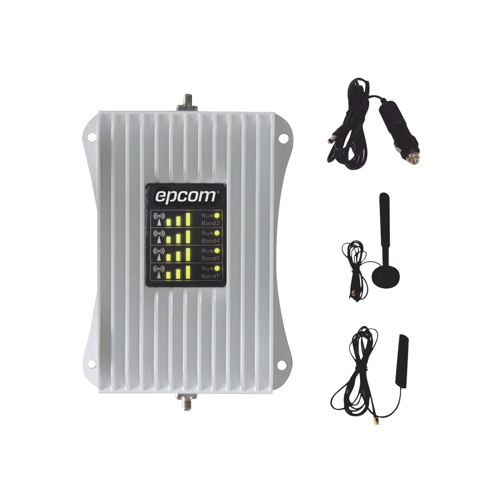 KIT DE AMPLIFICADOR DE SEÑAL CELULAR PARA VEHÍCULO. SOPORTA Y MEJORA LA SEÑAL CELULAR 4.5G, 4G LTE Y 3G. SOPORTA MÚLTIPLES OPERADORES Y USUARIOS, IDEAL PARA CUALQUIER TIPO DE VEHÍCULO, CAMIONETA, PICK UP, SEDÁN.-Cobertura para Celular-EPCOM-Bsai Seguridad & Controles