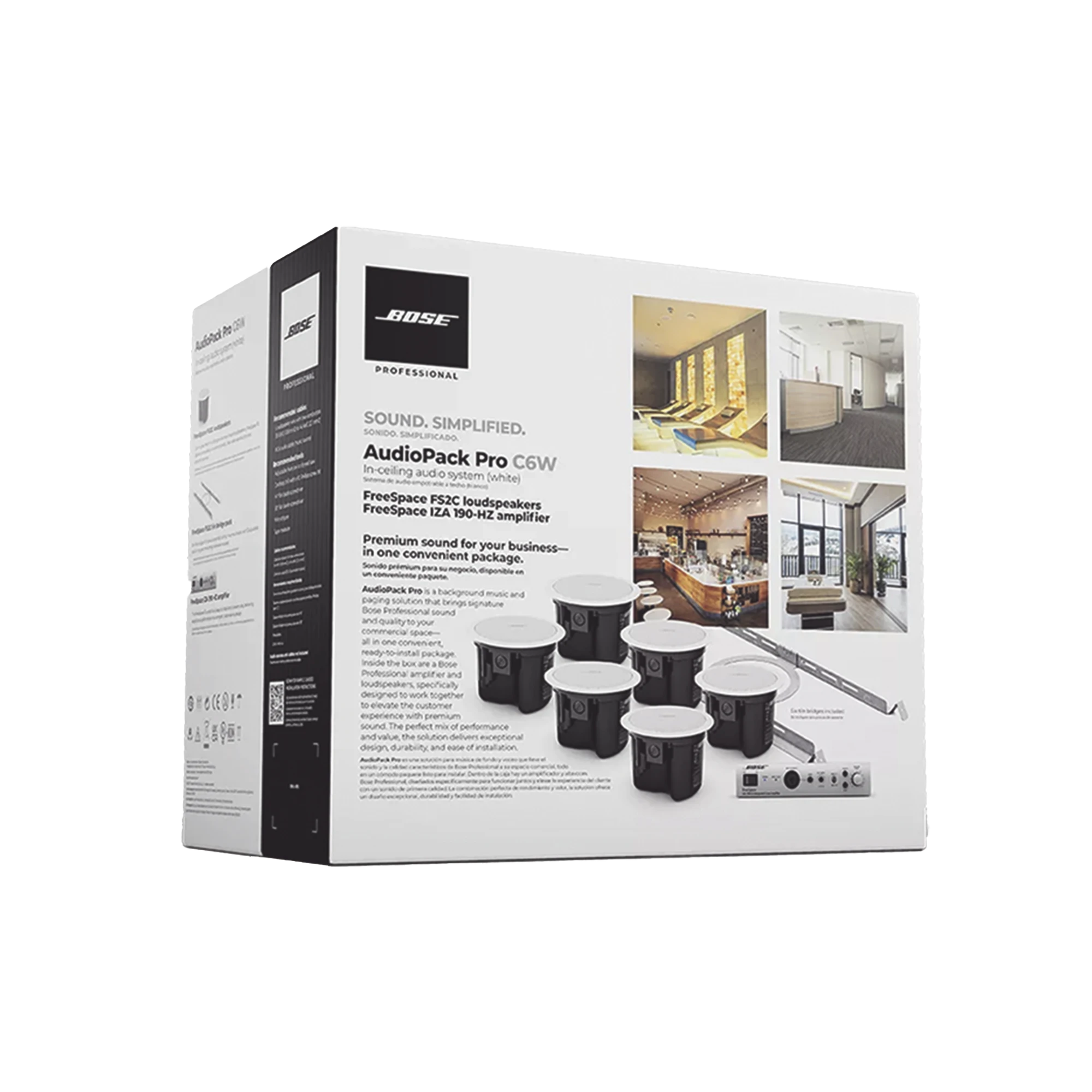 KIT DE AUDIO FREESPACE | 6 ALTAVOCES DE PLAFÓN + AMPLIFICADOR | COLOR BLANCO | IDEAL PARA AUDIO AMBIENTAL-Audio residencial/Comercial-BOSE PROFESSIONAL-Bsai Seguridad & Controles