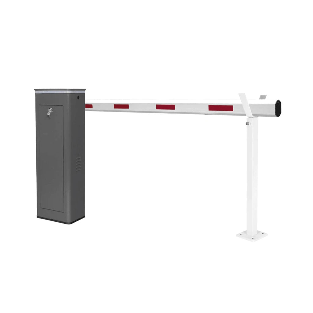 KIT DE BARRERA VEHICULAR DERECHA Y BRAZO TELESCÓPICO DE HASTA 5.5 M / FINALES DE CARRERA AJUSTABLES POR PROGRAMACIÓN / MOVIMIENTO FLUIDO / DISEÑO ELEGANTE COLOR GRIS / CON CORONA LED SEMAFORIZADA-Barreras Vehiculares-ACCESSPRO-Bsai Seguridad & Controles