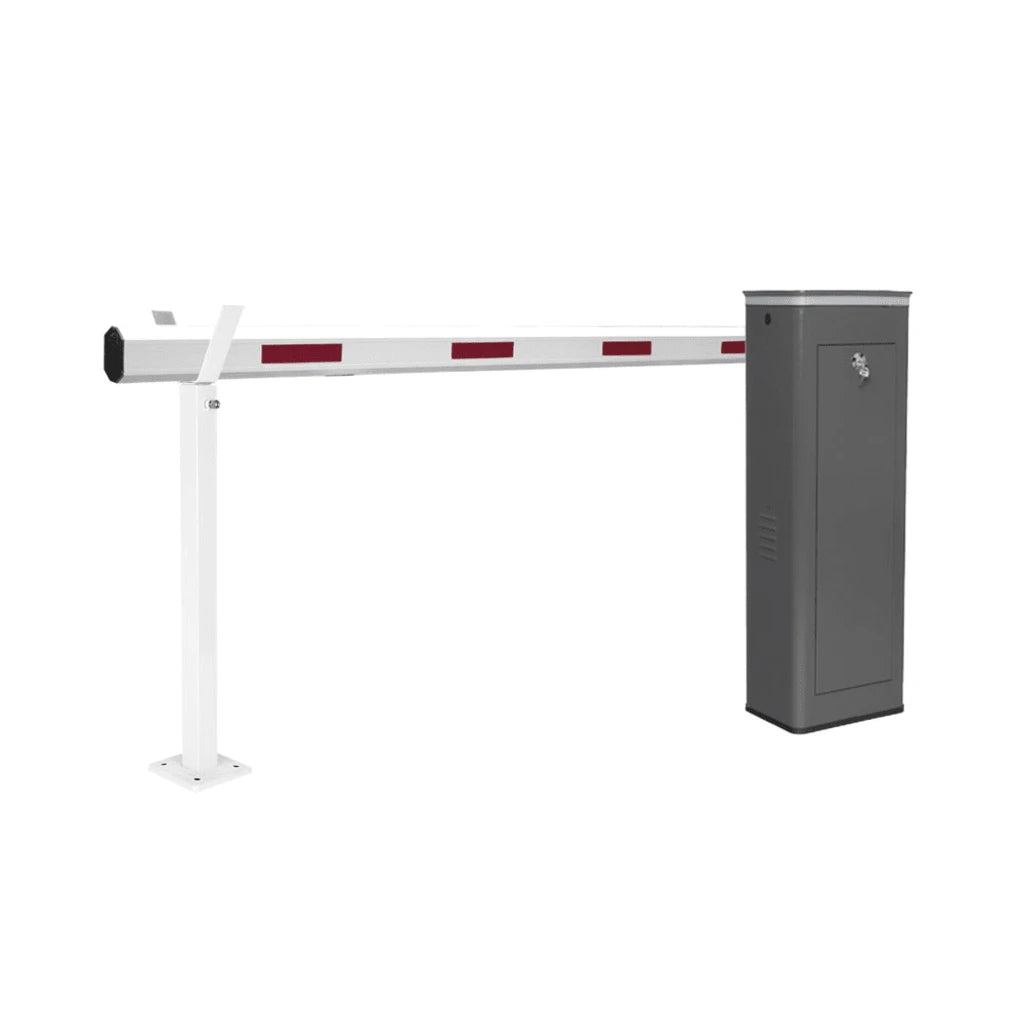 KIT DE BARRERA VEHICULAR IZQUIERDA Y BRAZO TELESCÓPICO DE HASTA 5.5 M / FINALES DE CARRERA AJUSTABLES POR PROGRAMACIÓN / MOVIMIENTO FLUIDO / DISEÑO ELEGANTE COLOR GRIS / CON CORONA LED SEMAFORIZADA-Barreras Vehiculares-ACCESSPRO-Bsai Seguridad & Controles
