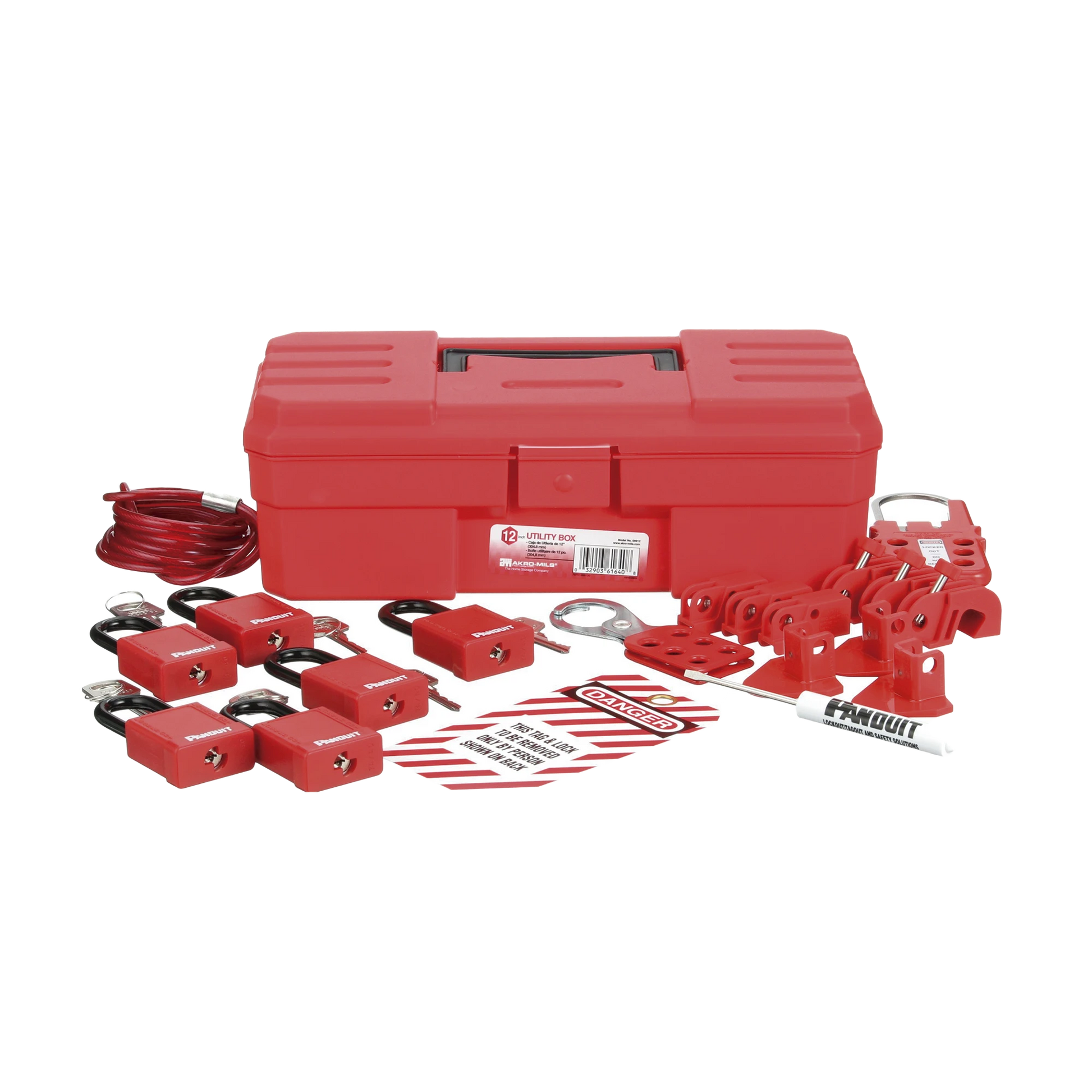 KIT DE BLOQUEO LOTO PARA CONTRATISTAS CON COMPONENTES (COLOR ROJO).-Ferreteria-PANDUIT-Bsai Seguridad & Controles