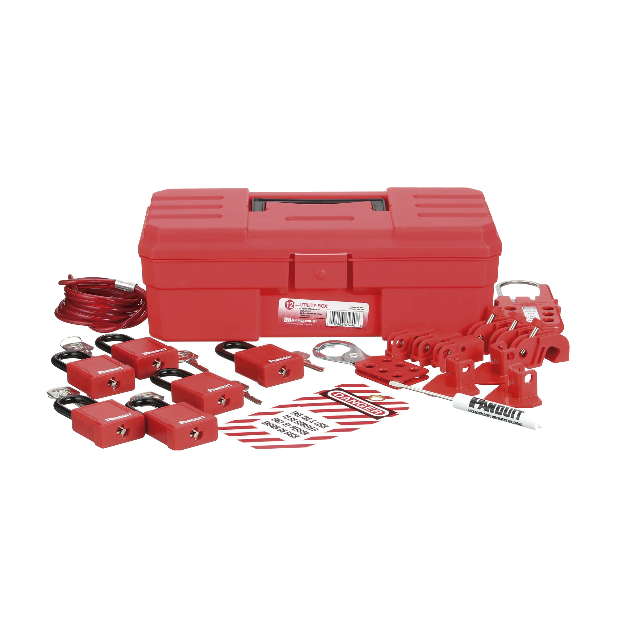 KIT DE BLOQUEO LOTO PARA CONTRATISTAS CON COMPONENTES (COLOR ROJO).-Ferreteria-PANDUIT-Bsai Seguridad & Controles