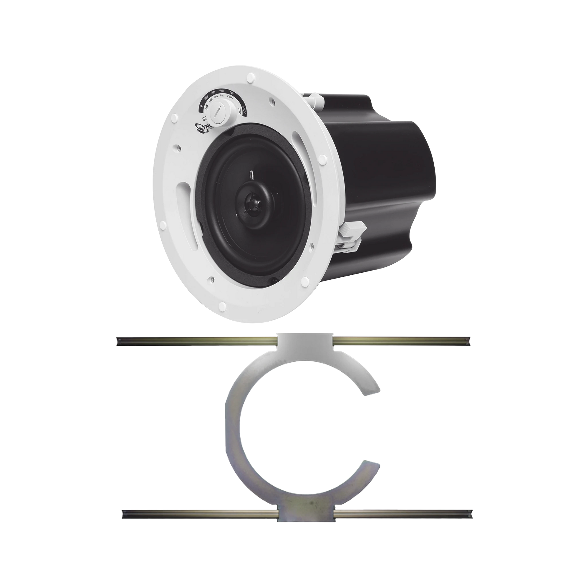 KIT DE BOCINA DE TECHO TRUAUDIO DE 7IN G72 CON SOPORTE DE ACERO RÍGIDO PARA TECHOS SUSPENDIDOS-Audio, Video y Voceo-TRUAUDIO-Bsai Seguridad & Controles