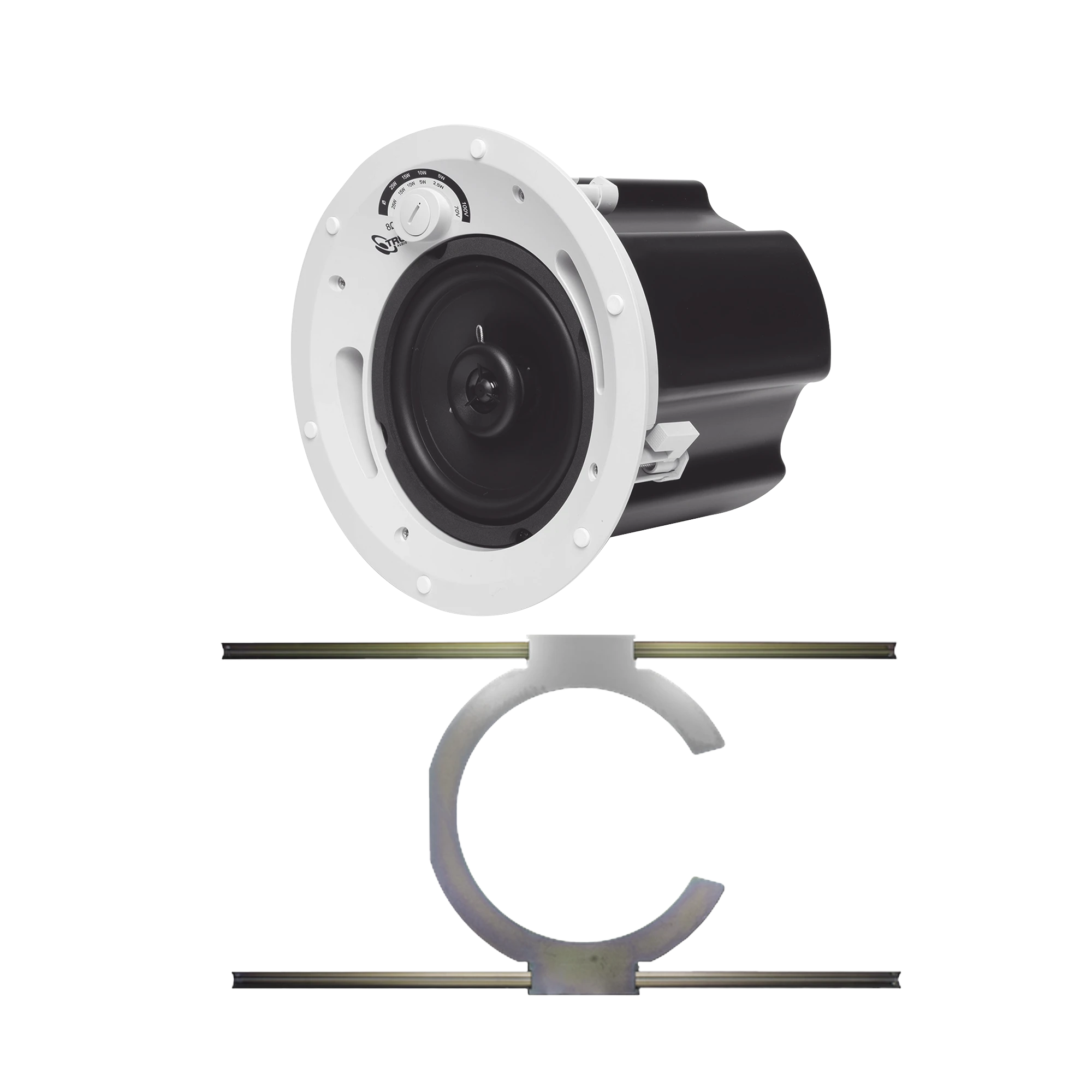 KIT DE BOCINA DE TECHO TRUAUDIO DE 7IN G72 CON SOPORTE DE ACERO RÍGIDO PARA TECHOS SUSPENDIDOS-Audio, Video y Voceo-TRUAUDIO-Bsai Seguridad & Controles