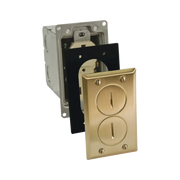 KIT DE CAJA DE PISO CON RECEPTACULO DE 15A 125V/ ACABADO LATÓN.-Área Eléctrica-HUBBELL-Bsai Seguridad & Controles