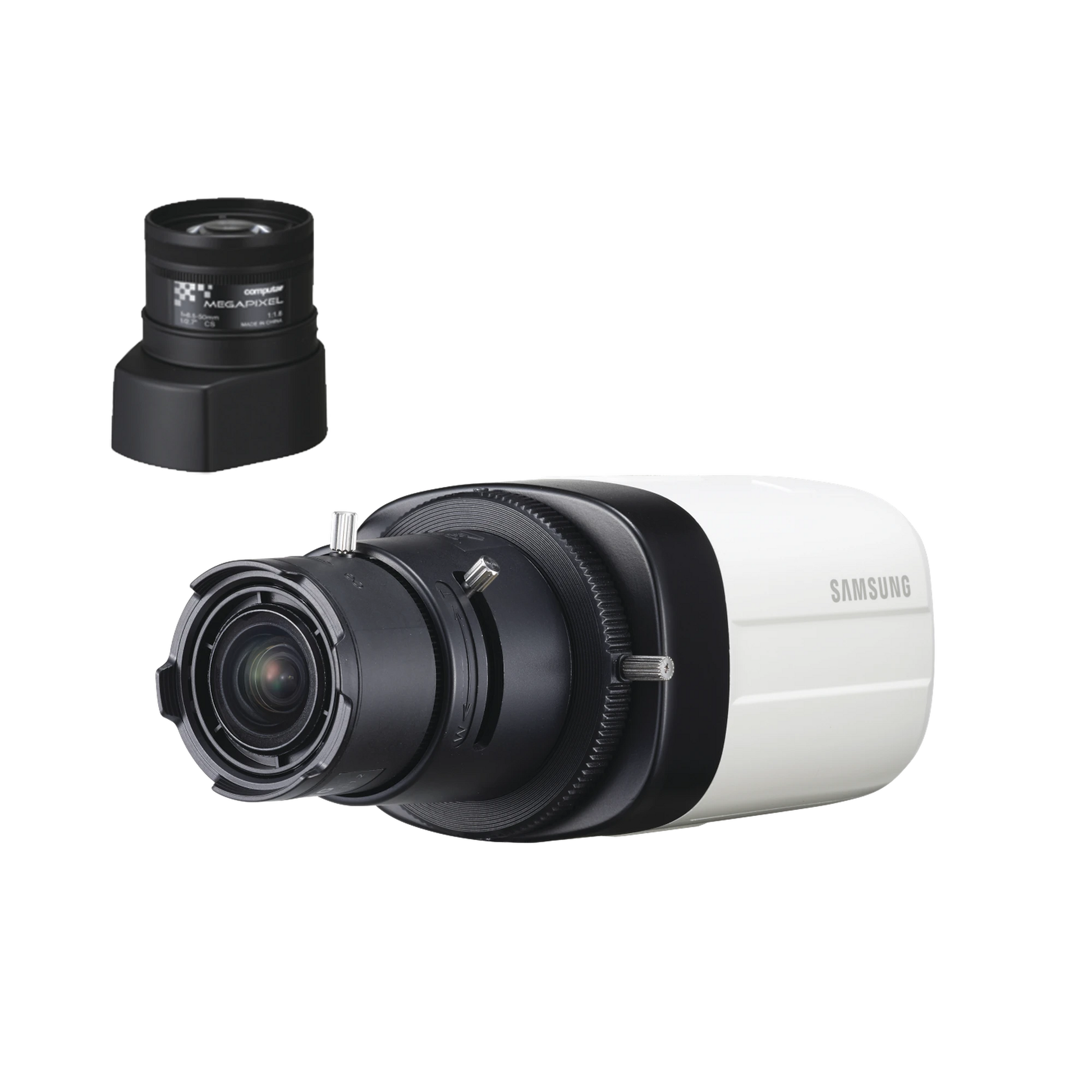 KIT DE CAMARA BOX SCB6003 Y LENTE COMPUTAR DE 8.5 A 50MM-Cámaras-SYSCOM-Bsai Seguridad & Controles