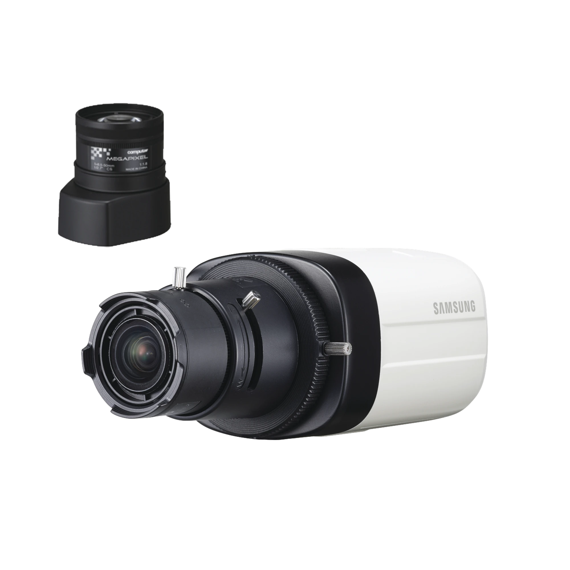 KIT DE CAMARA BOX SCB6003 Y LENTE COMPUTAR DE 8.5 A 50MM-Cámaras-SYSCOM-Bsai Seguridad & Controles