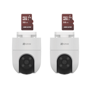 KIT DE CAMARAS WIFI, INCLUYE 2 PIEZAS CS-H8C Y 2 PIEZAS HS-TF-E1/32G / AUDIO DE DOS VÍAS / DETECCIÓN DE MOVIMIENTO / LUZ ESTROBOSCÓPICA / SIRENA / USO EN EXTERIOR CON PROTECCIÓN-Kits- Sistemas Completos-EZVIZ-Bsai Seguridad & Controles
