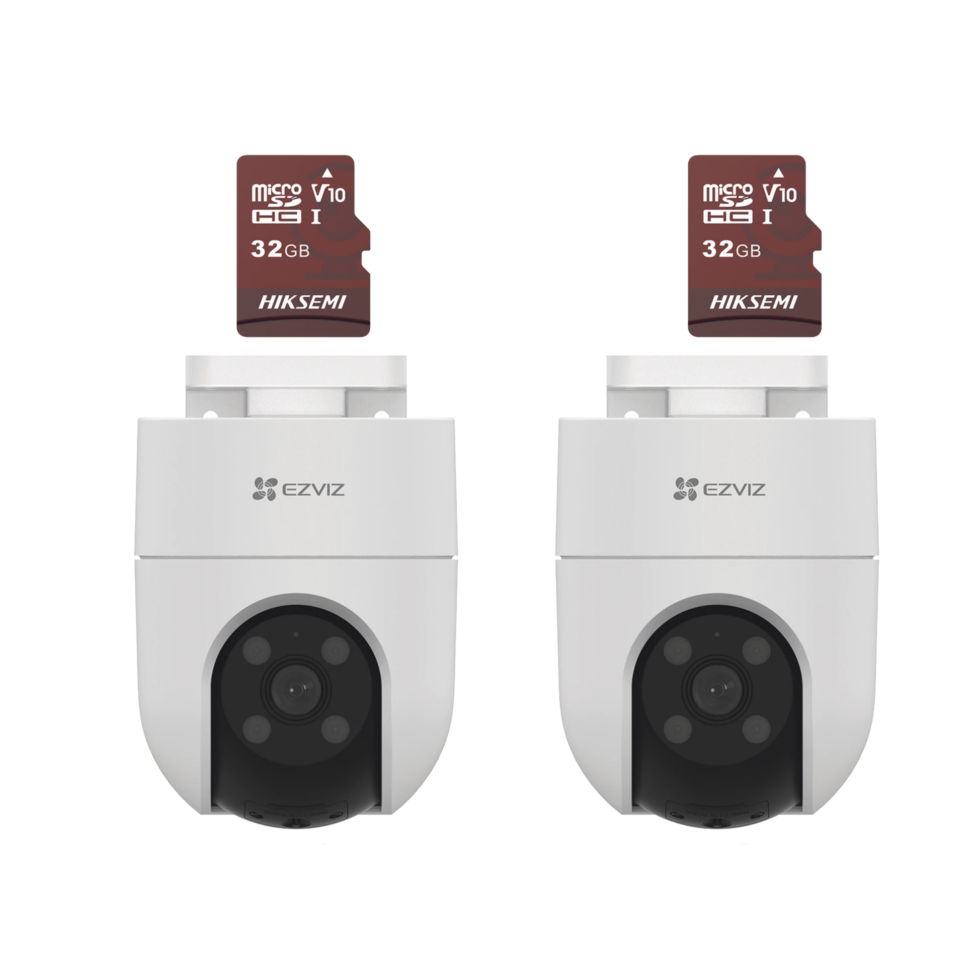 KIT DE CAMARAS WIFI, INCLUYE 2 PIEZAS CS-H8C Y 2 PIEZAS HS-TF-E1/32G / AUDIO DE DOS VÍAS / DETECCIÓN DE MOVIMIENTO / LUZ ESTROBOSCÓPICA / SIRENA / USO EN EXTERIOR CON PROTECCIÓN-Kits- Sistemas Completos-EZVIZ-Bsai Seguridad & Controles