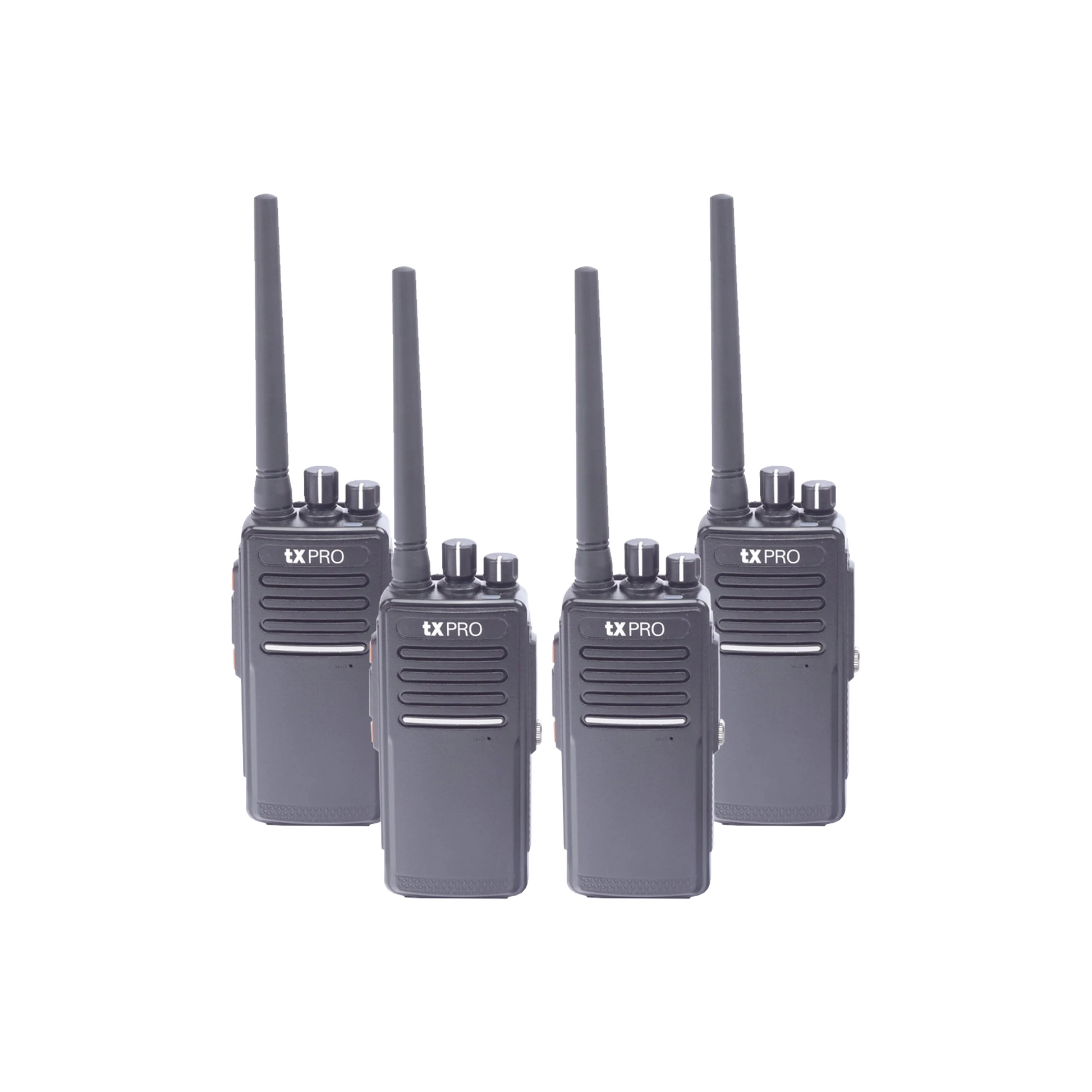 KIT DE CUATRO RADIOS TX680AV Y DOS CARGADORES ADICIONALES-Radios Comerciales TXPRO-TXPRO-Bsai Seguridad & Controles