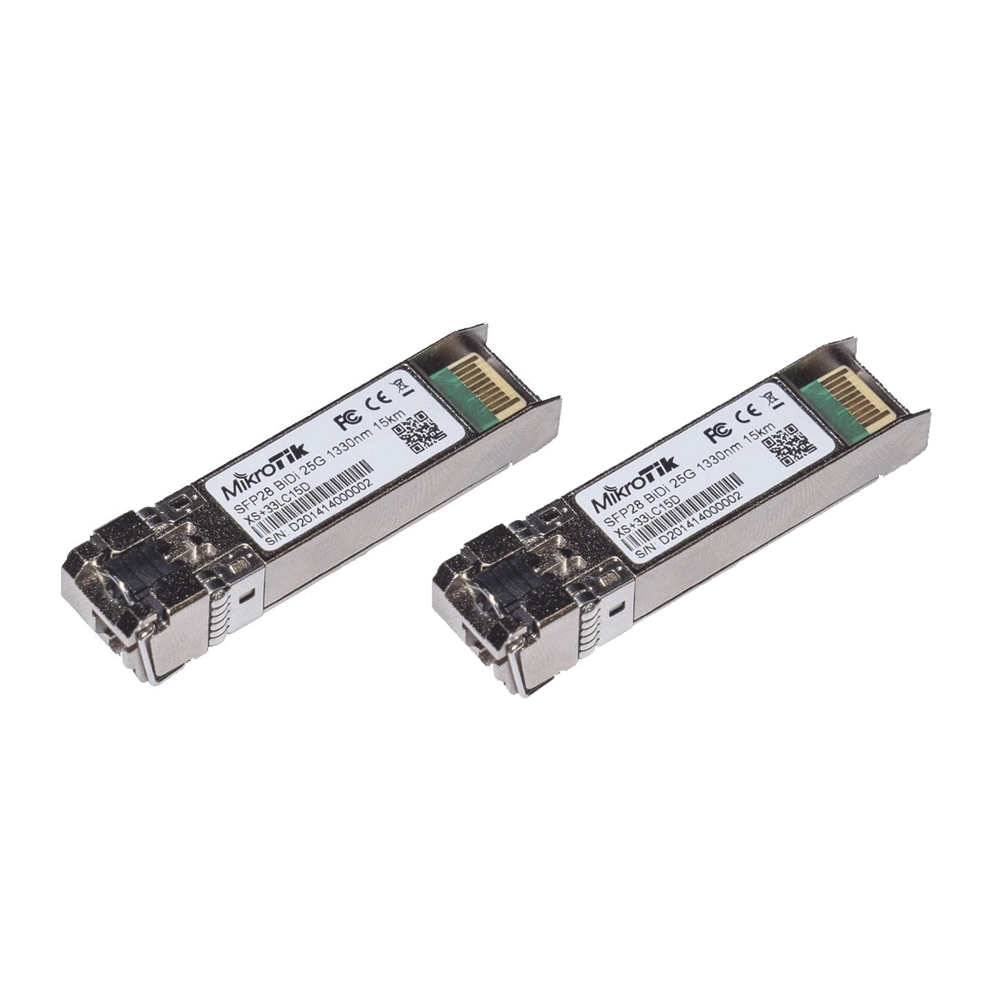 KIT DE DOS MÓDULOS GBIC 1.25G SFP, 10G SFP+ Y 25G SFP28. 15 KM, 1270NM + 1330NM.-Networking-MIKROTIK-Bsai Seguridad & Controles