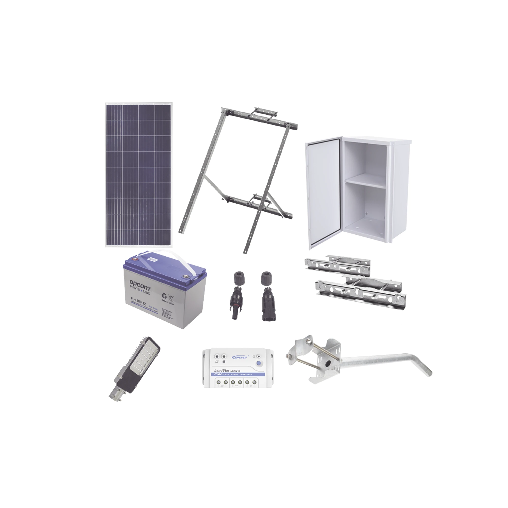 KIT DE ENERGÍA SOLAR PARA ALUMBRADO DE 30 W-Lamparas de Emergencia-EPCOM INDUSTRIAL-Bsai Seguridad & Controles