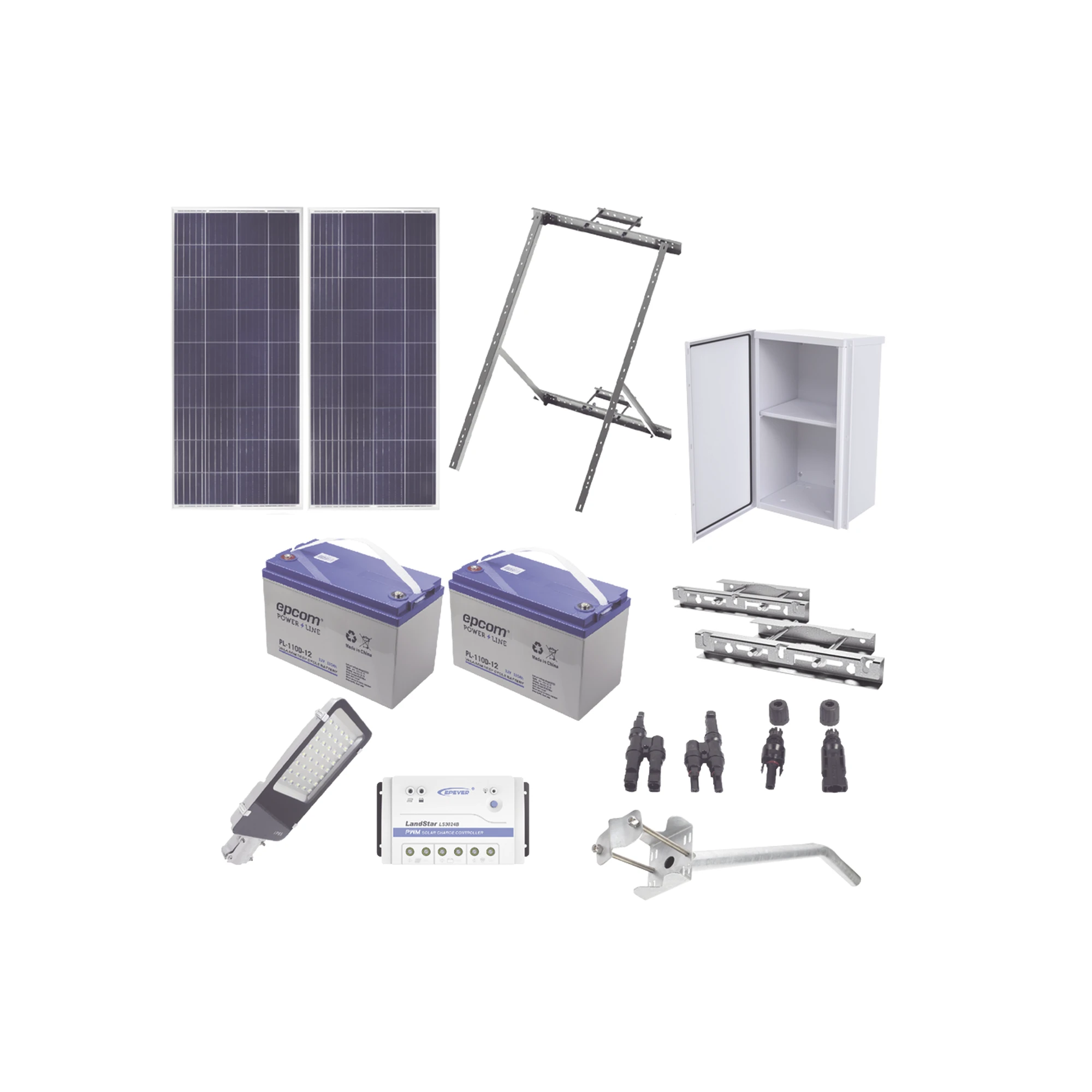 KIT DE ENERGÍA SOLAR PARA ALUMBRADO DE 60 W-Lamparas de Emergencia-EPCOM INDUSTRIAL-Bsai Seguridad & Controles